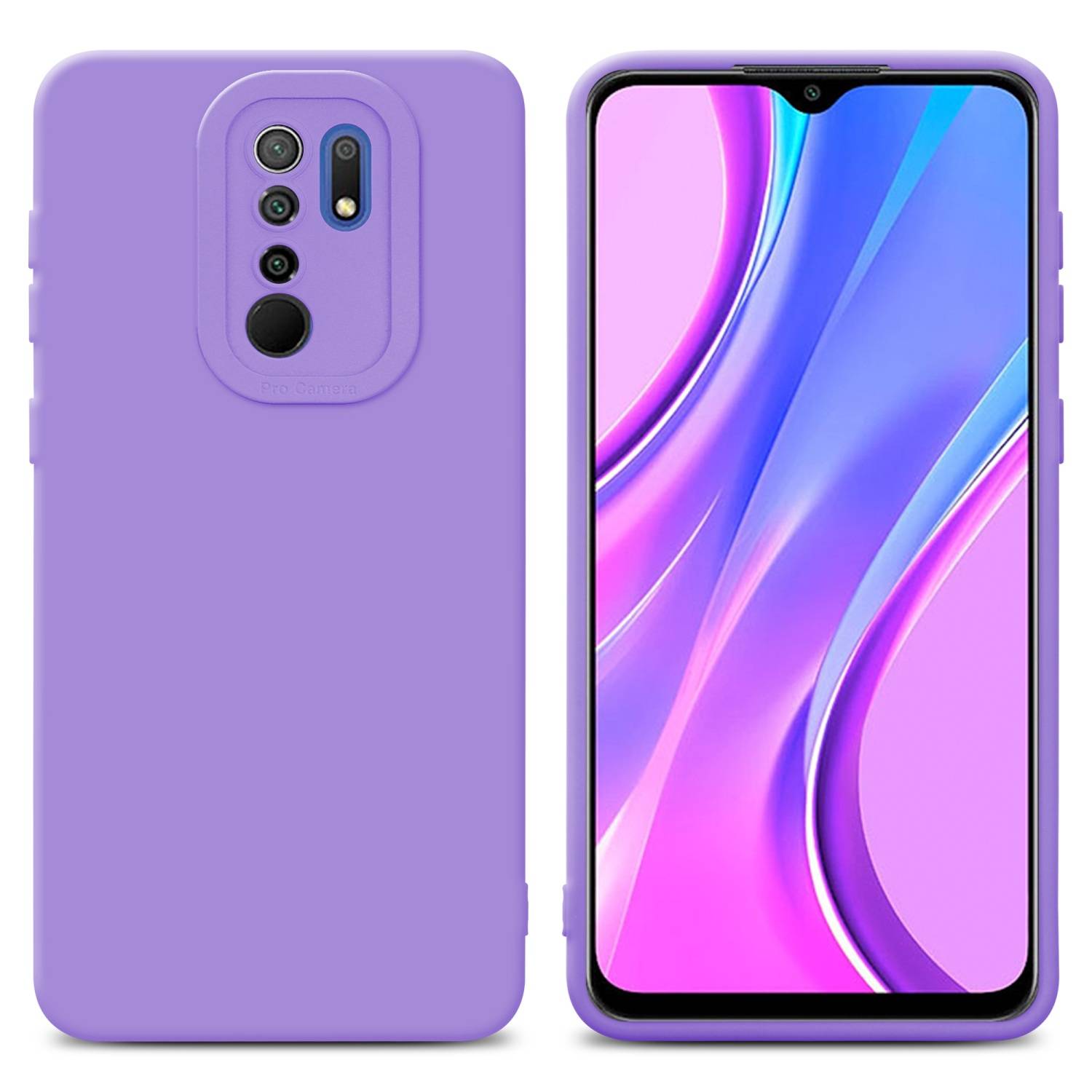 Cadorabo Hülle für Xiaomi RedMi 9 Schutz Hülle in Lila TPU Silikon Etui Case Handyhülle