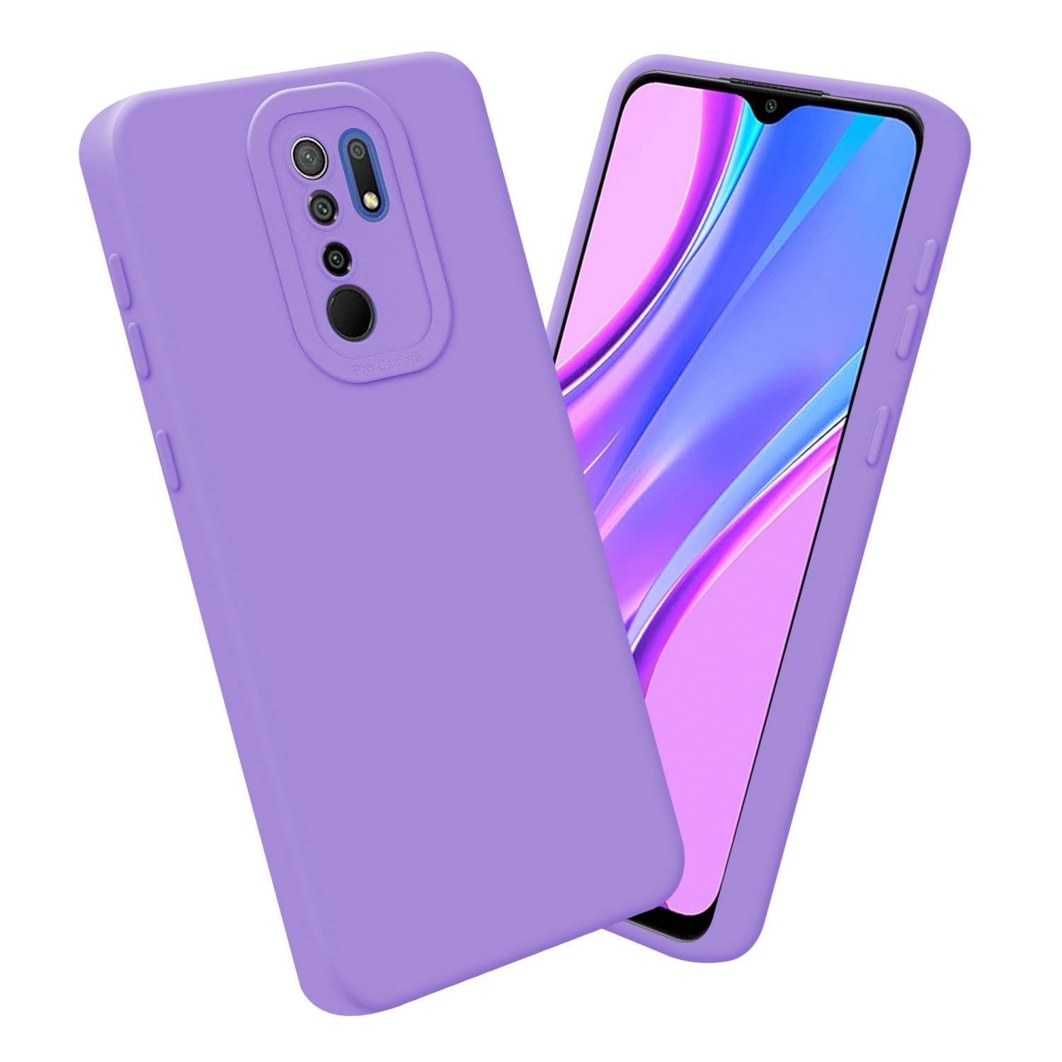 Cadorabo Hülle für Xiaomi RedMi 9 Schutz Hülle in Lila TPU Silikon Etui Case Handyhülle