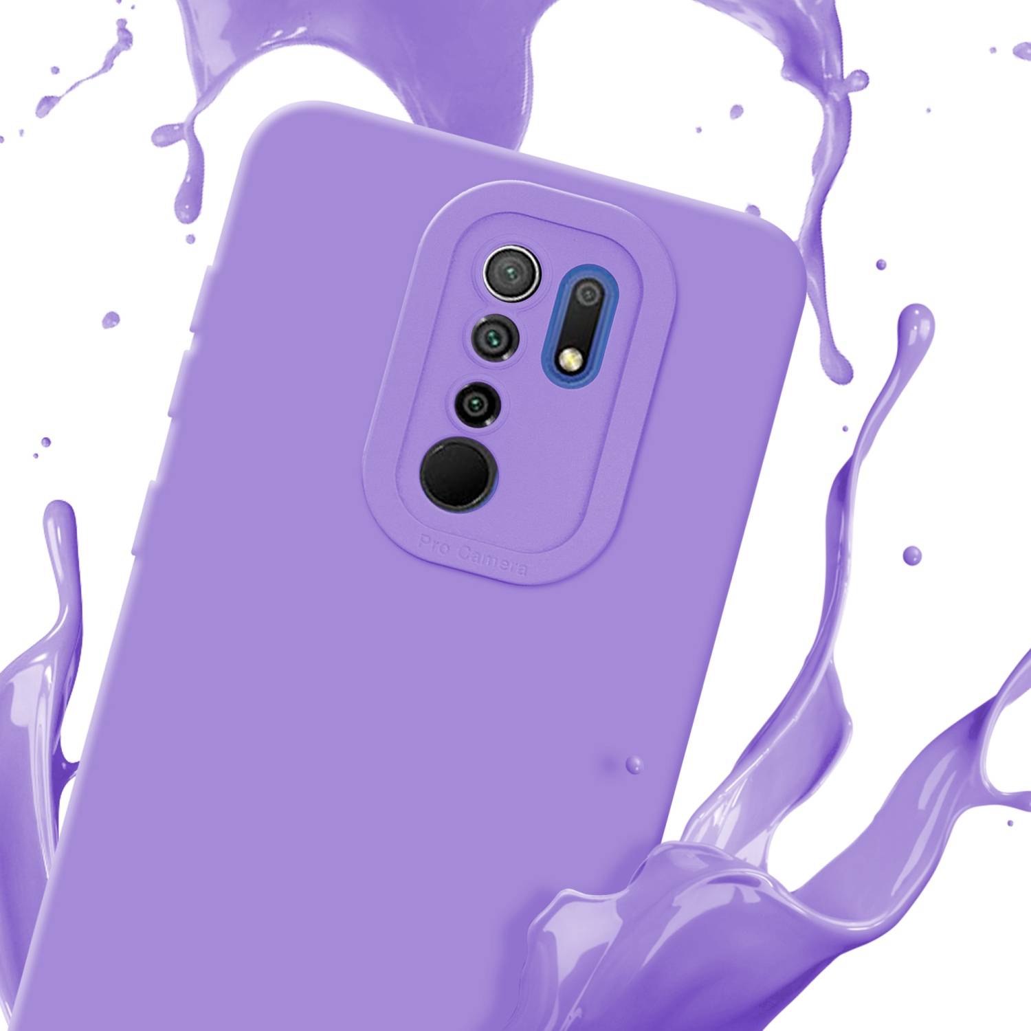 Cadorabo Hülle für Xiaomi RedMi 9 Schutz Hülle in Lila TPU Silikon Etui Case Handyhülle