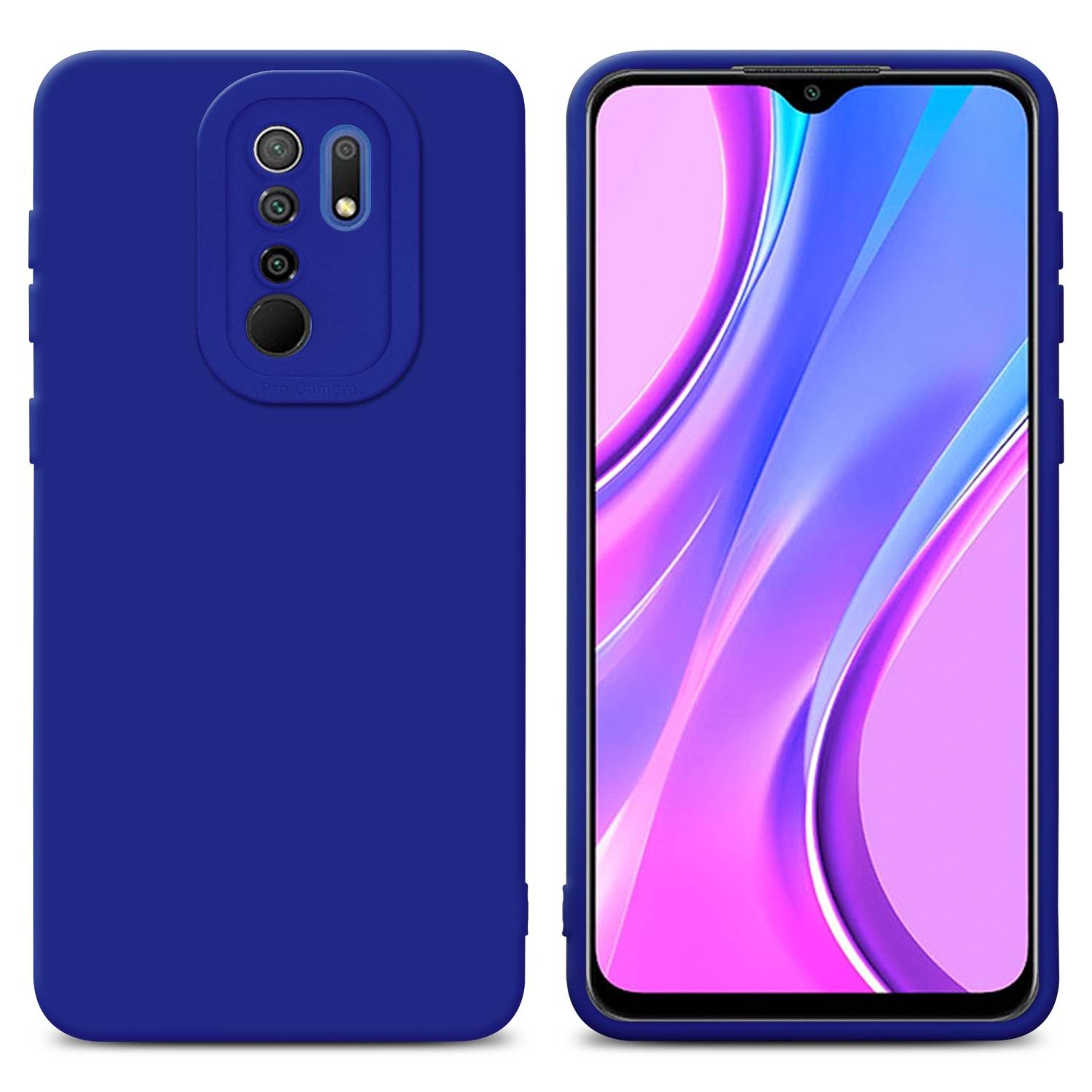 Cadorabo Hülle für Xiaomi RedMi 9 Schutz Hülle in Blau TPU Silikon Etui Case Handyhülle