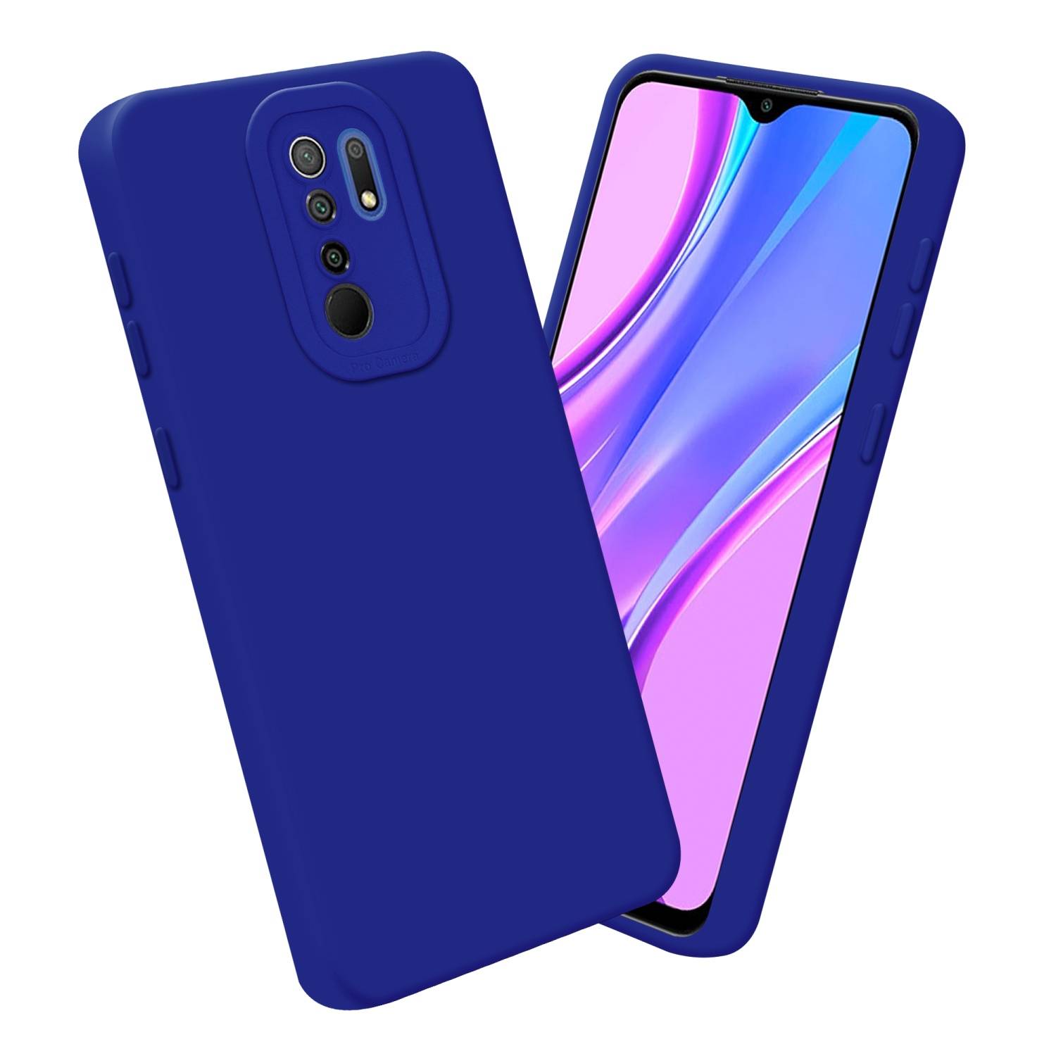 Cadorabo Hülle für Xiaomi RedMi 9 Schutz Hülle in Blau TPU Silikon Etui Case Handyhülle