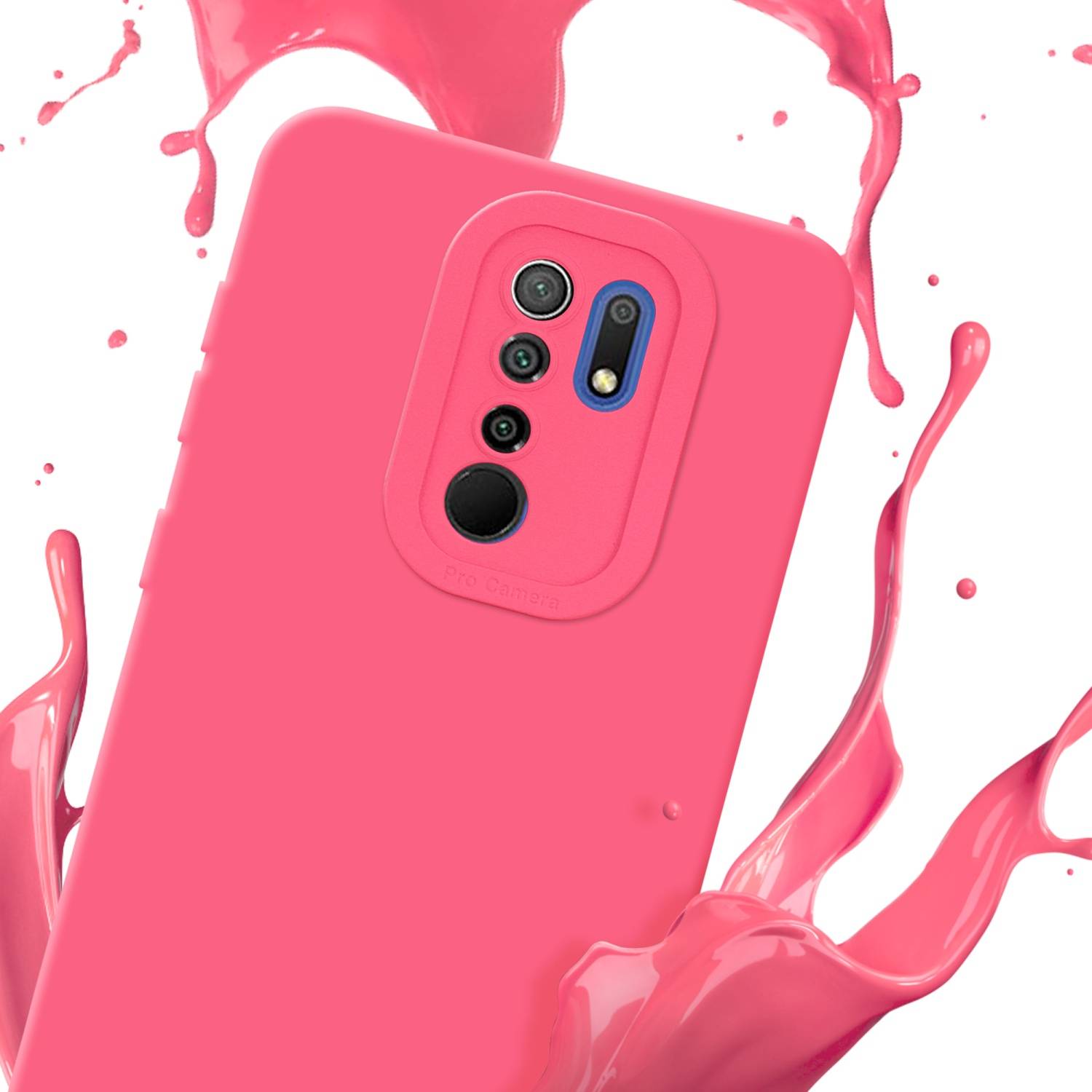 Cadorabo Hülle für Xiaomi RedMi 9 Schutz Hülle in Rot TPU Silikon Etui Case Handyhülle
