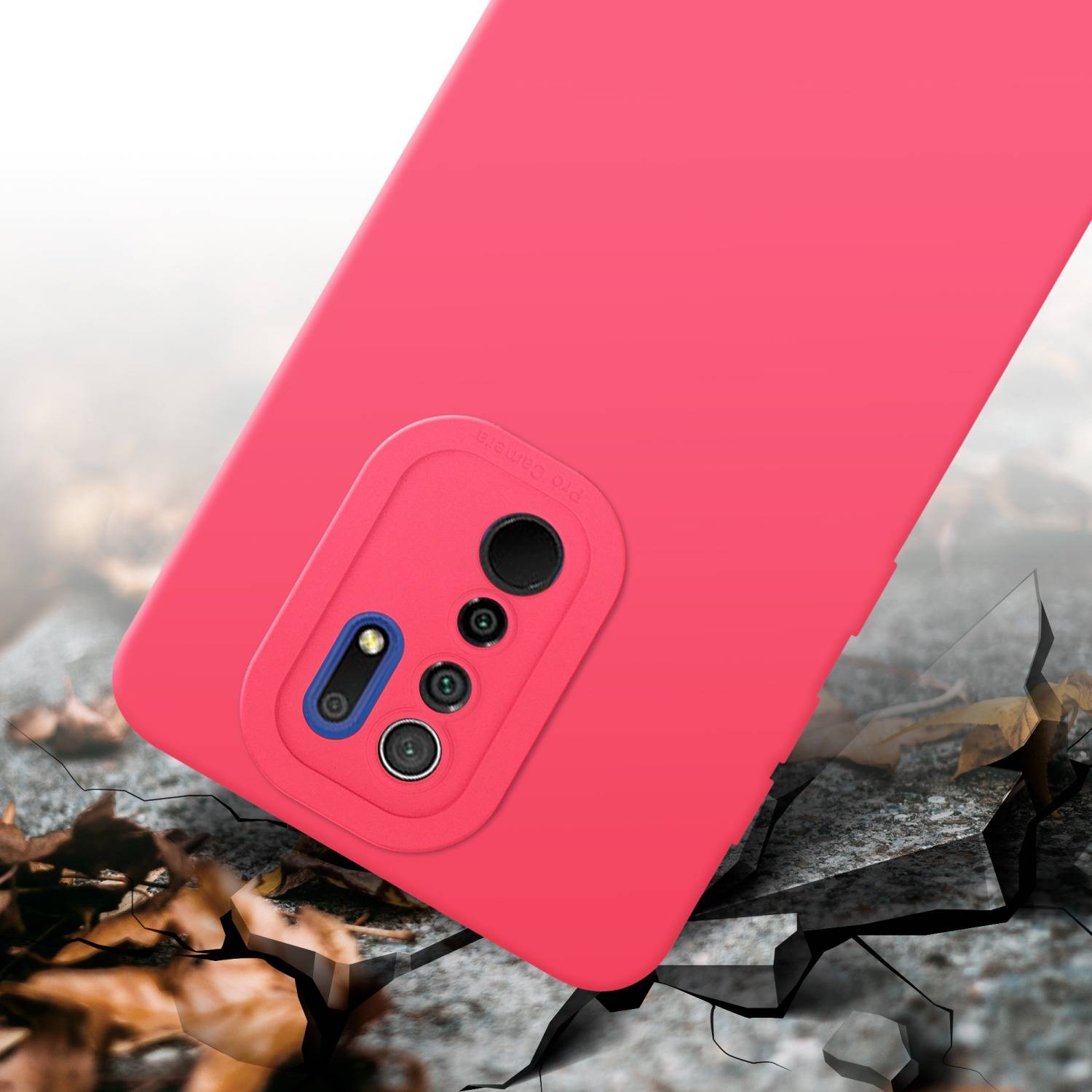 Cadorabo Hülle für Xiaomi RedMi 9 Schutz Hülle in Rot TPU Silikon Etui Case Handyhülle