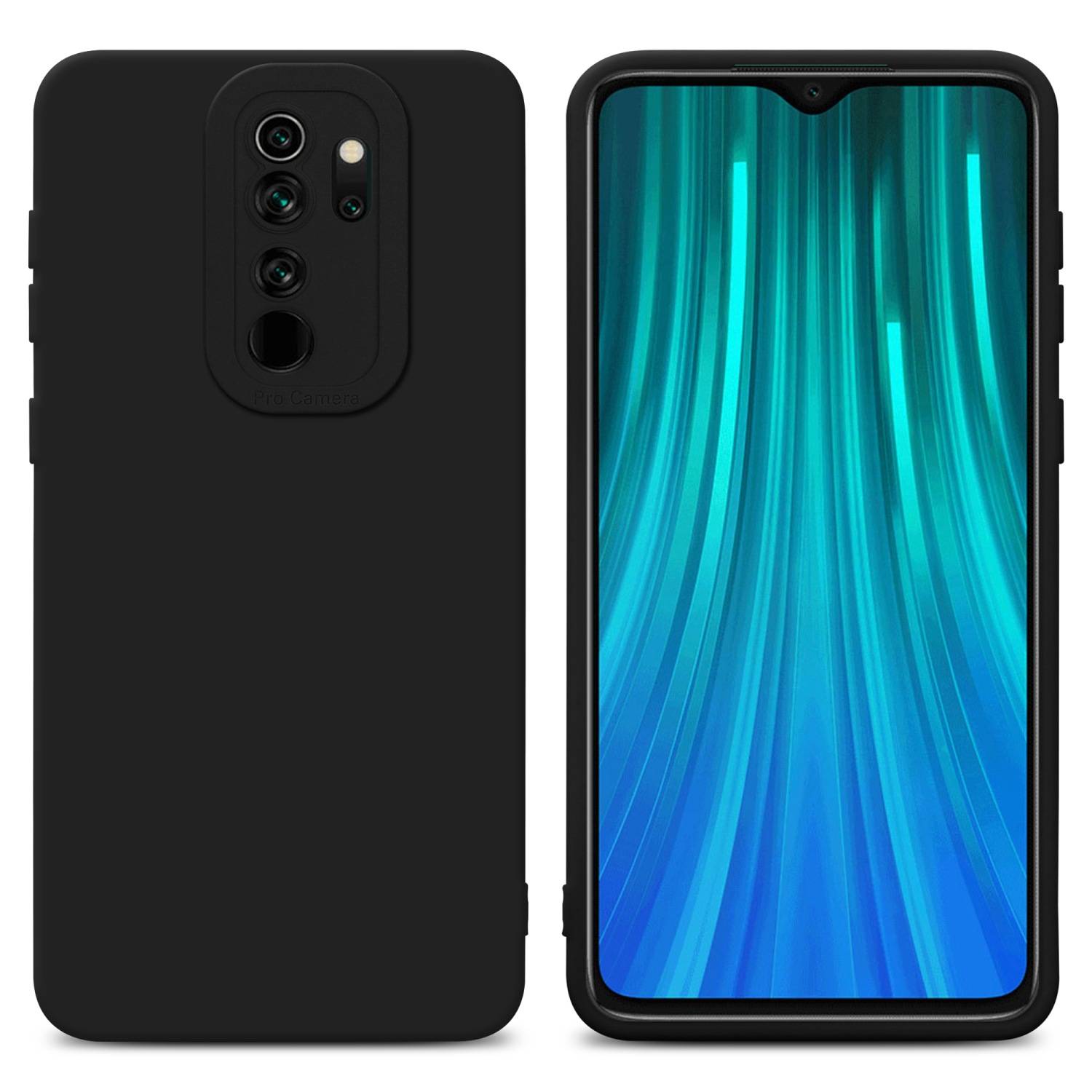 Cadorabo Hülle für Xiaomi RedMi NOTE 8 PRO Schutz Hülle in Schwarz TPU Silikon Etui Case Handyhülle