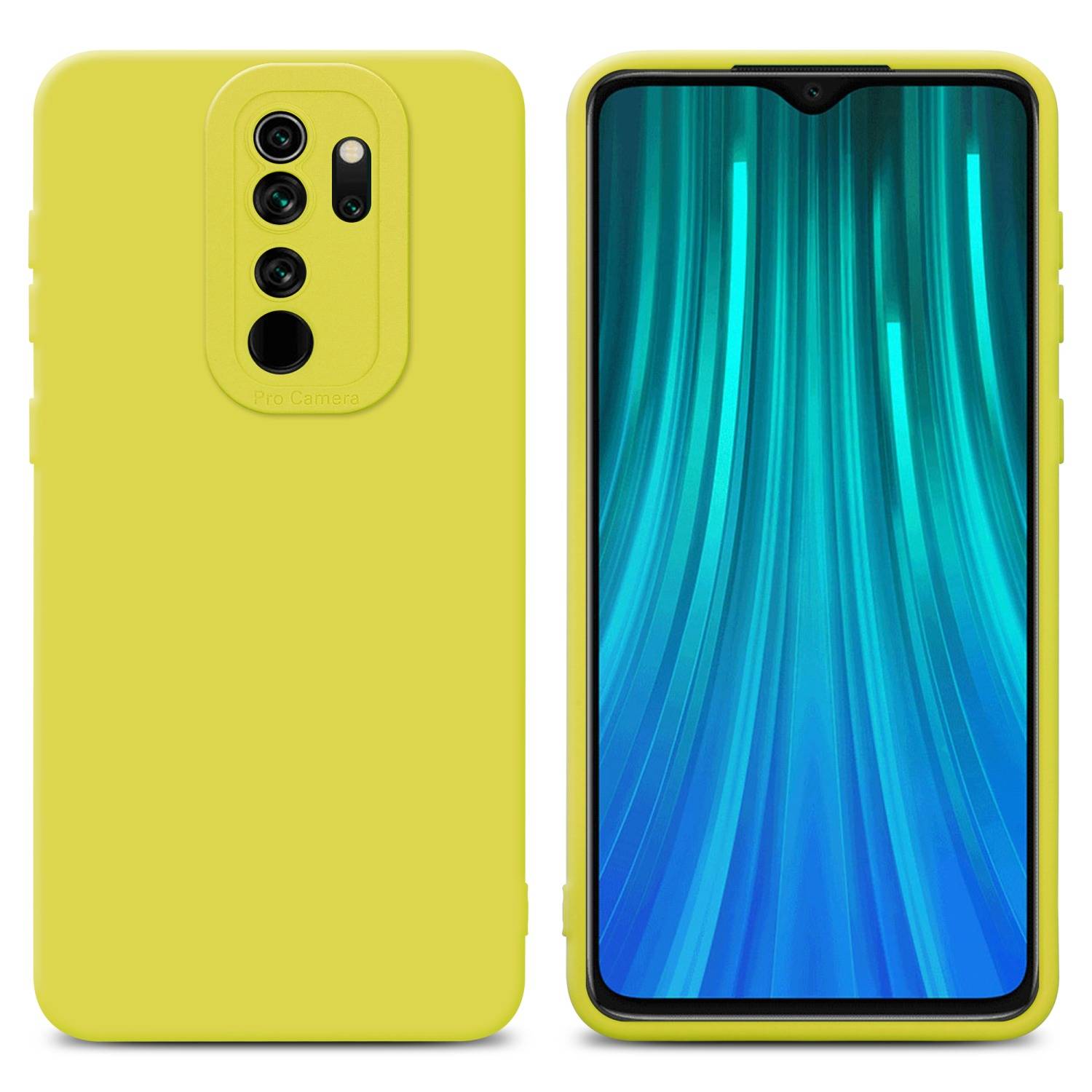 Cadorabo Hülle für Xiaomi RedMi NOTE 8 PRO Schutz Hülle in Gelb TPU Silikon Etui Case Handyhülle