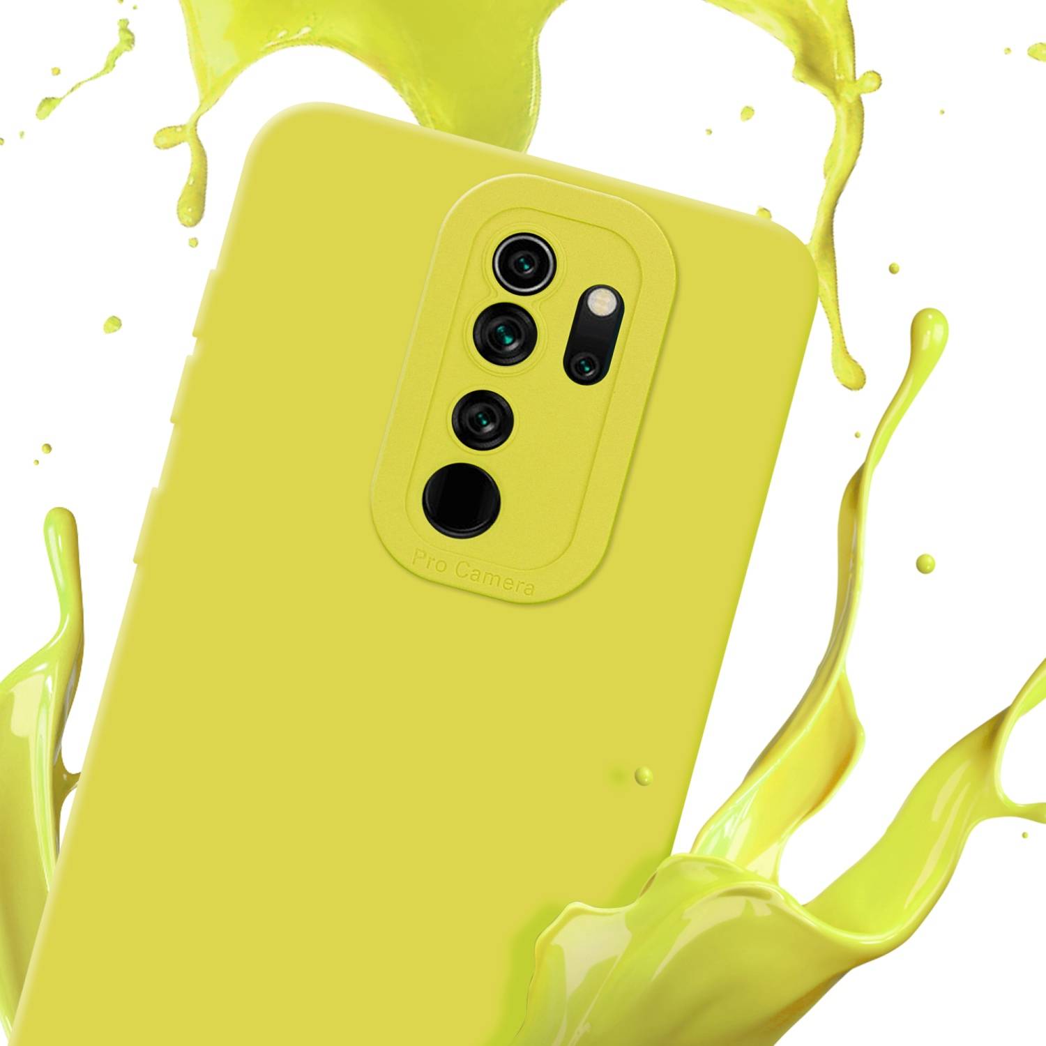 Cadorabo Hülle für Xiaomi RedMi NOTE 8 PRO Schutz Hülle in Gelb TPU Silikon Etui Case Handyhülle