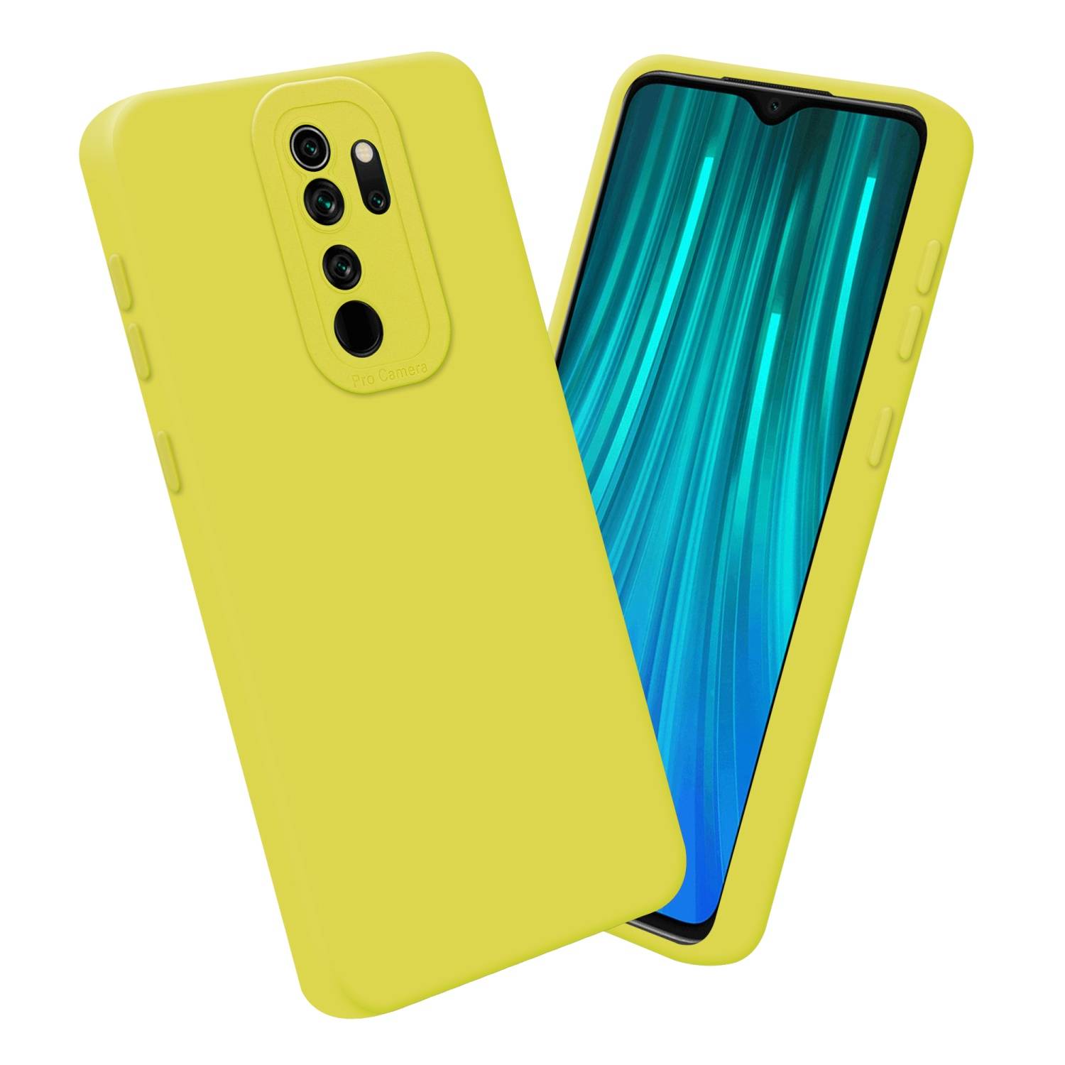Cadorabo Hülle für Xiaomi RedMi NOTE 8 PRO Schutz Hülle in Gelb TPU Silikon Etui Case Handyhülle