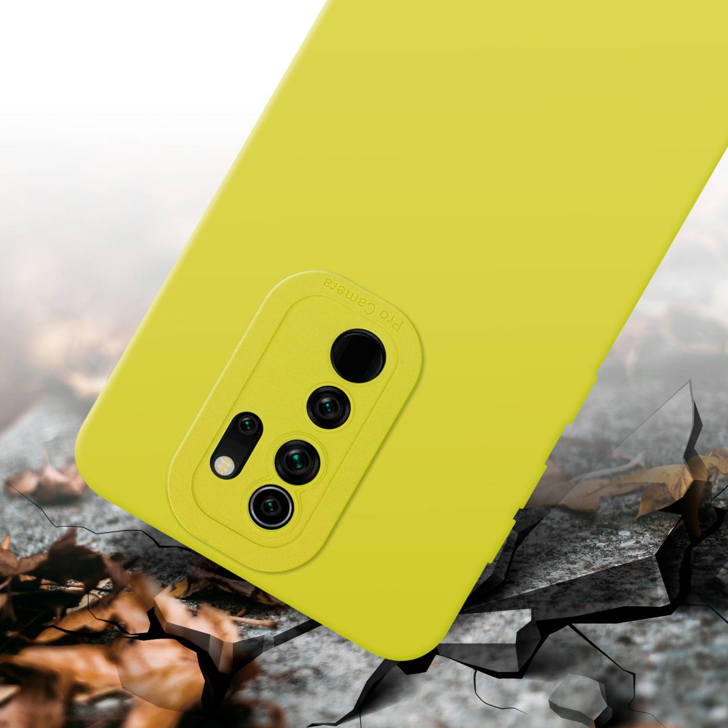Cadorabo Hülle für Xiaomi RedMi NOTE 8 PRO Schutz Hülle in Gelb TPU Silikon Etui Case Handyhülle