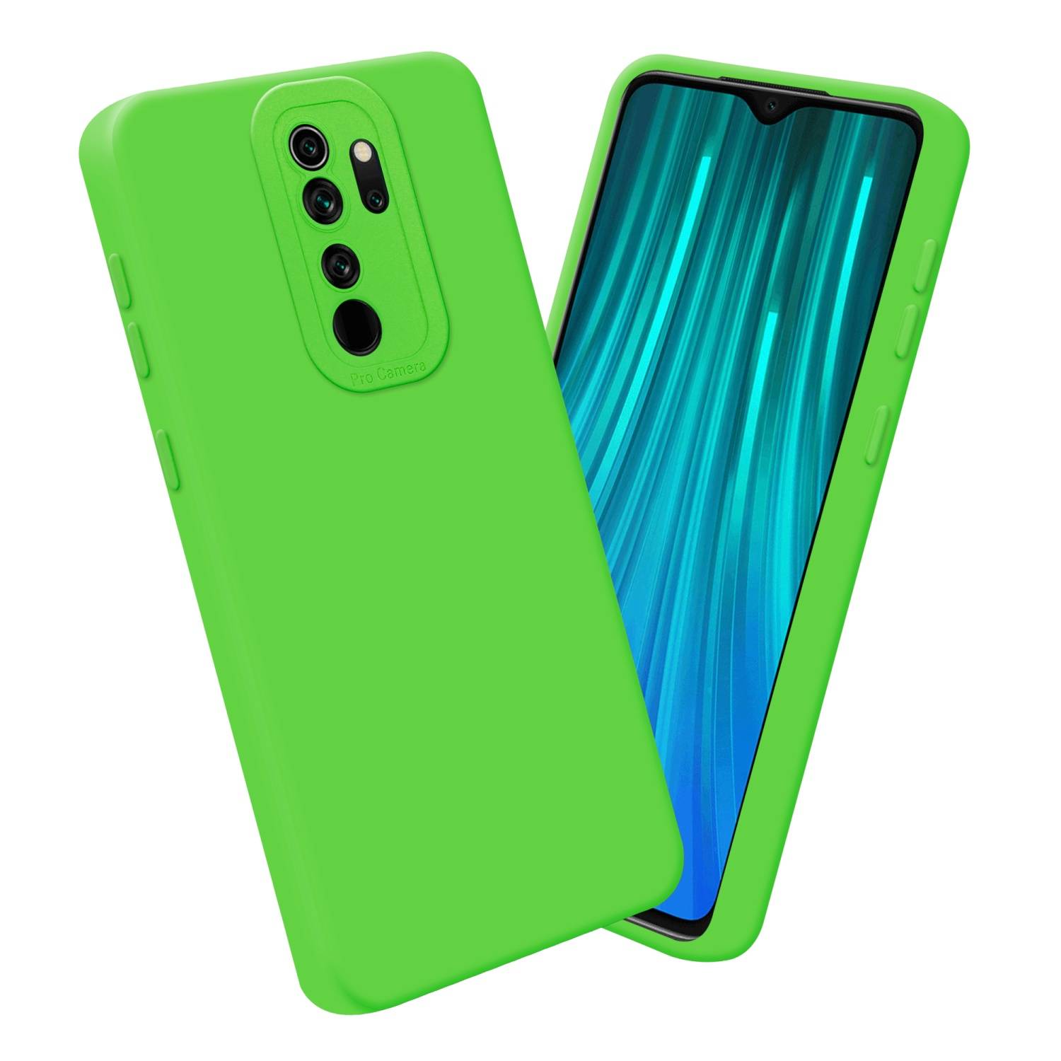 Cadorabo Hülle für Xiaomi RedMi NOTE 8 PRO Schutz Hülle in Grün TPU Silikon Etui Case Handyhülle