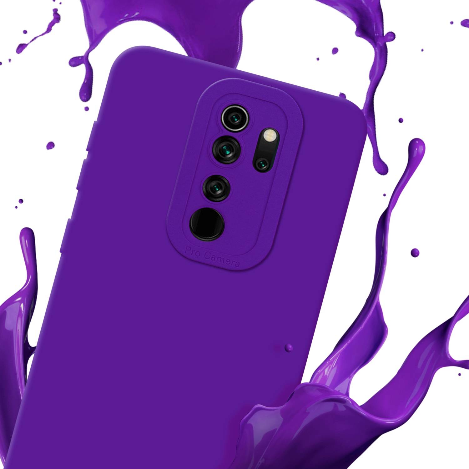 Cadorabo Hülle für Xiaomi RedMi NOTE 8 PRO Schutz Hülle in Lila TPU Silikon Etui Case Handyhülle