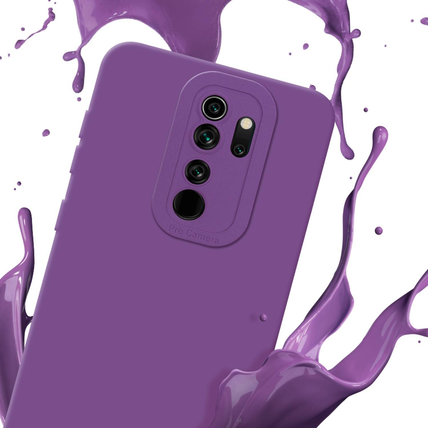 Cadorabo Hülle für Xiaomi RedMi NOTE 8 PRO Schutz Hülle in Lila TPU Silikon Etui Case Handyhülle