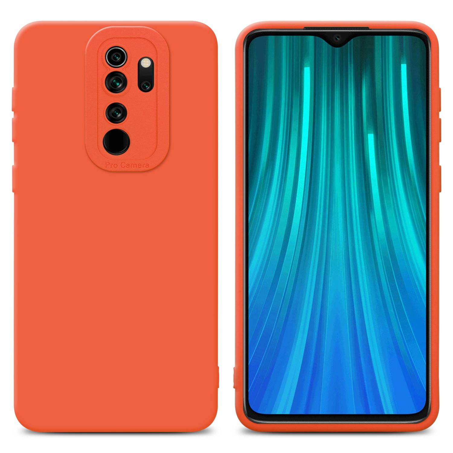 Cadorabo Hülle für Xiaomi RedMi NOTE 8 PRO Schutz Hülle in Orange TPU Silikon Etui Case Handyhülle