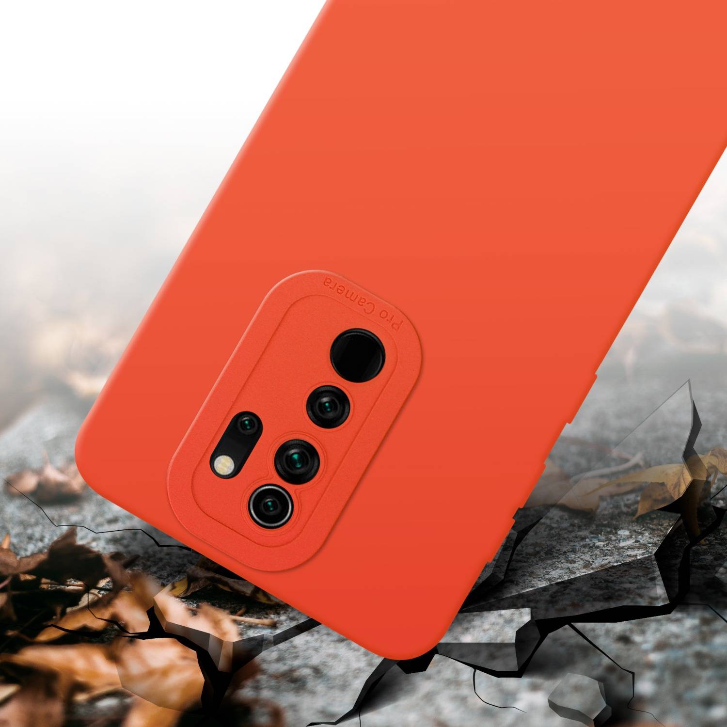 Cadorabo Hülle für Xiaomi RedMi NOTE 8 PRO Schutz Hülle in Orange TPU Silikon Etui Case Handyhülle