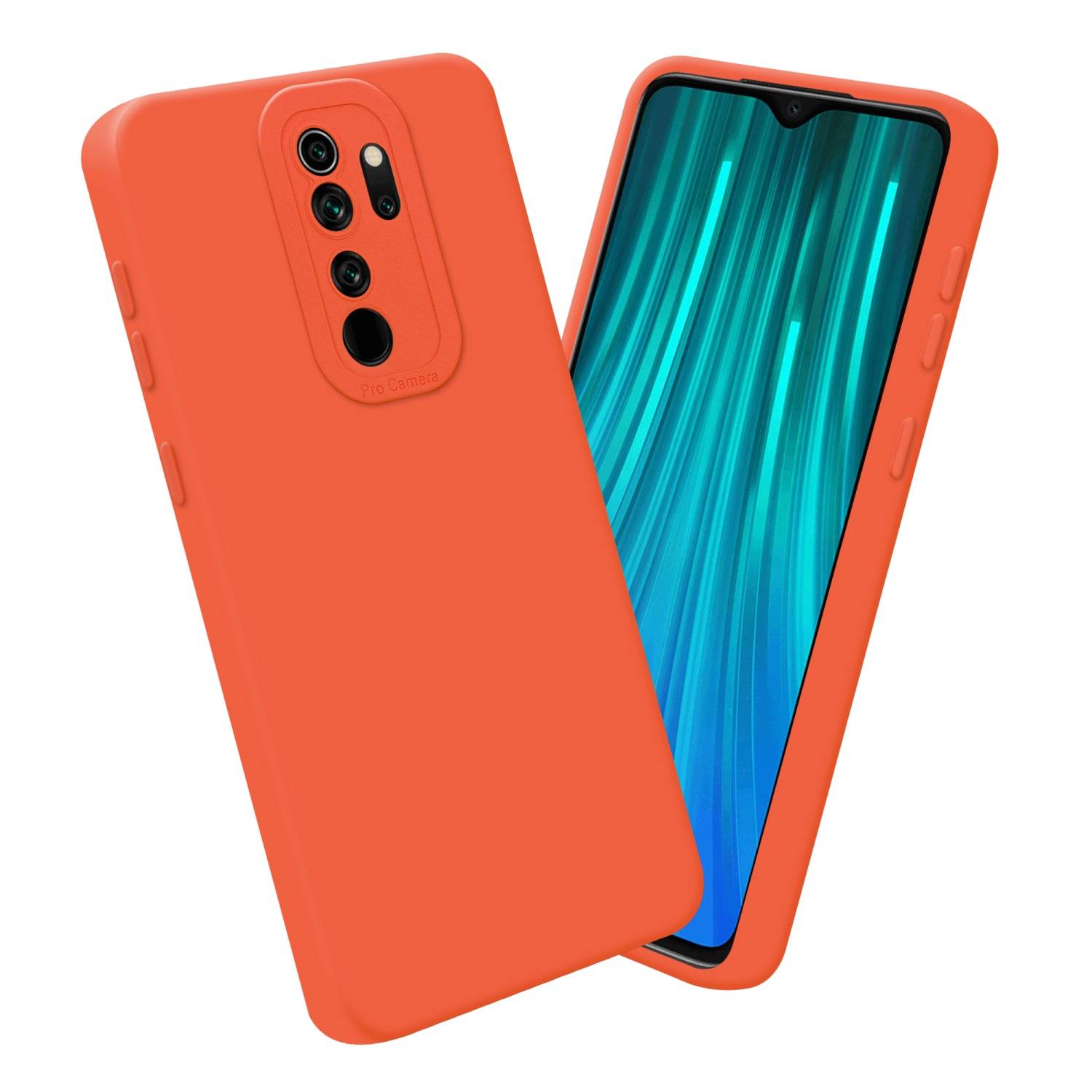 Cadorabo Hülle für Xiaomi RedMi NOTE 8 PRO Schutz Hülle in Orange TPU Silikon Etui Case Handyhülle