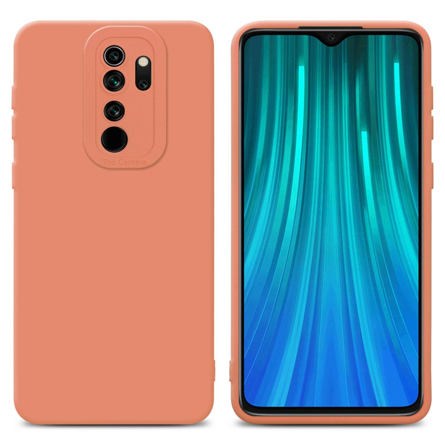 Cadorabo Hülle für Xiaomi RedMi NOTE 8 PRO Schutz Hülle in Orange TPU Silikon Etui Case Handyhülle