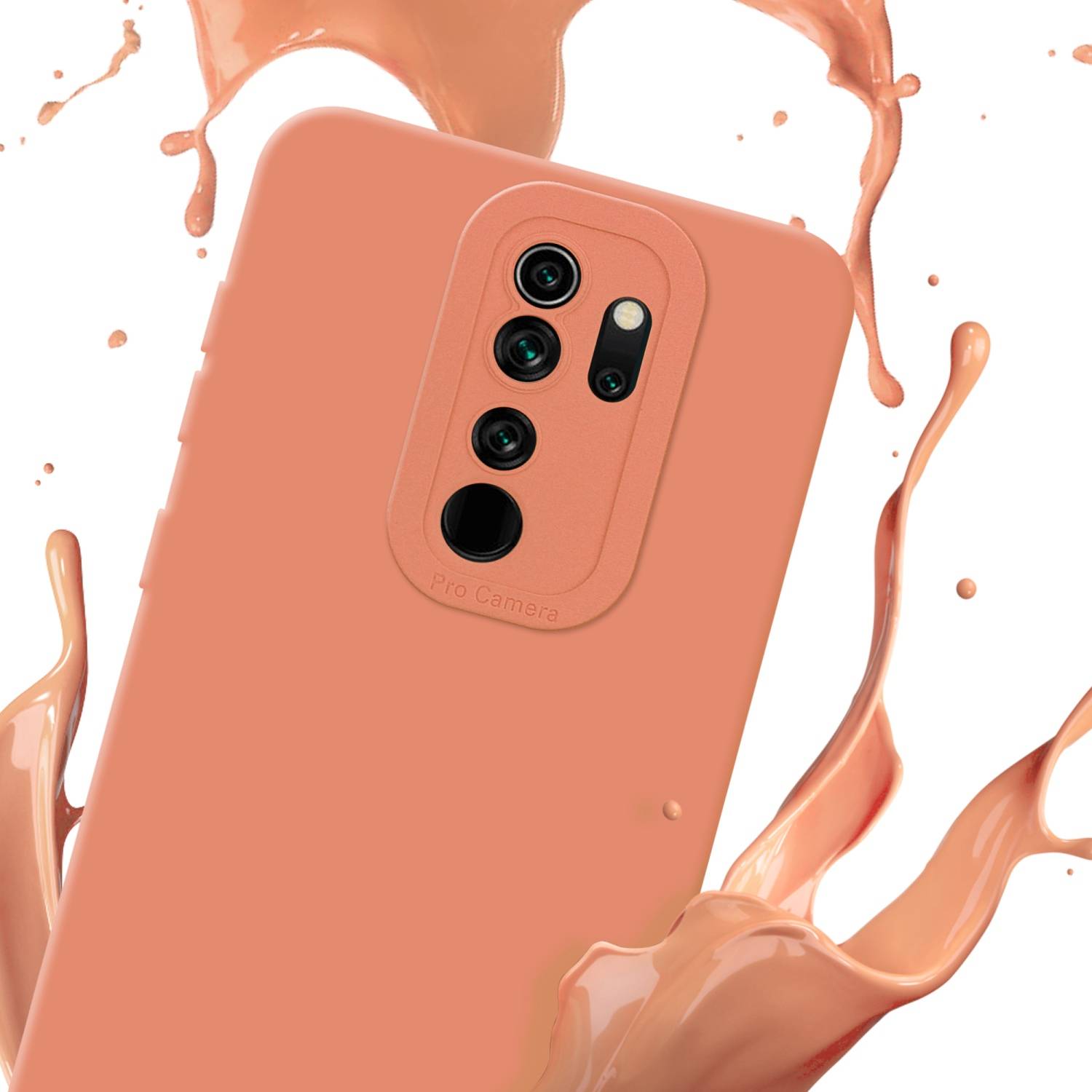 Cadorabo Hülle für Xiaomi RedMi NOTE 8 PRO Schutz Hülle in Orange TPU Silikon Etui Case Handyhülle