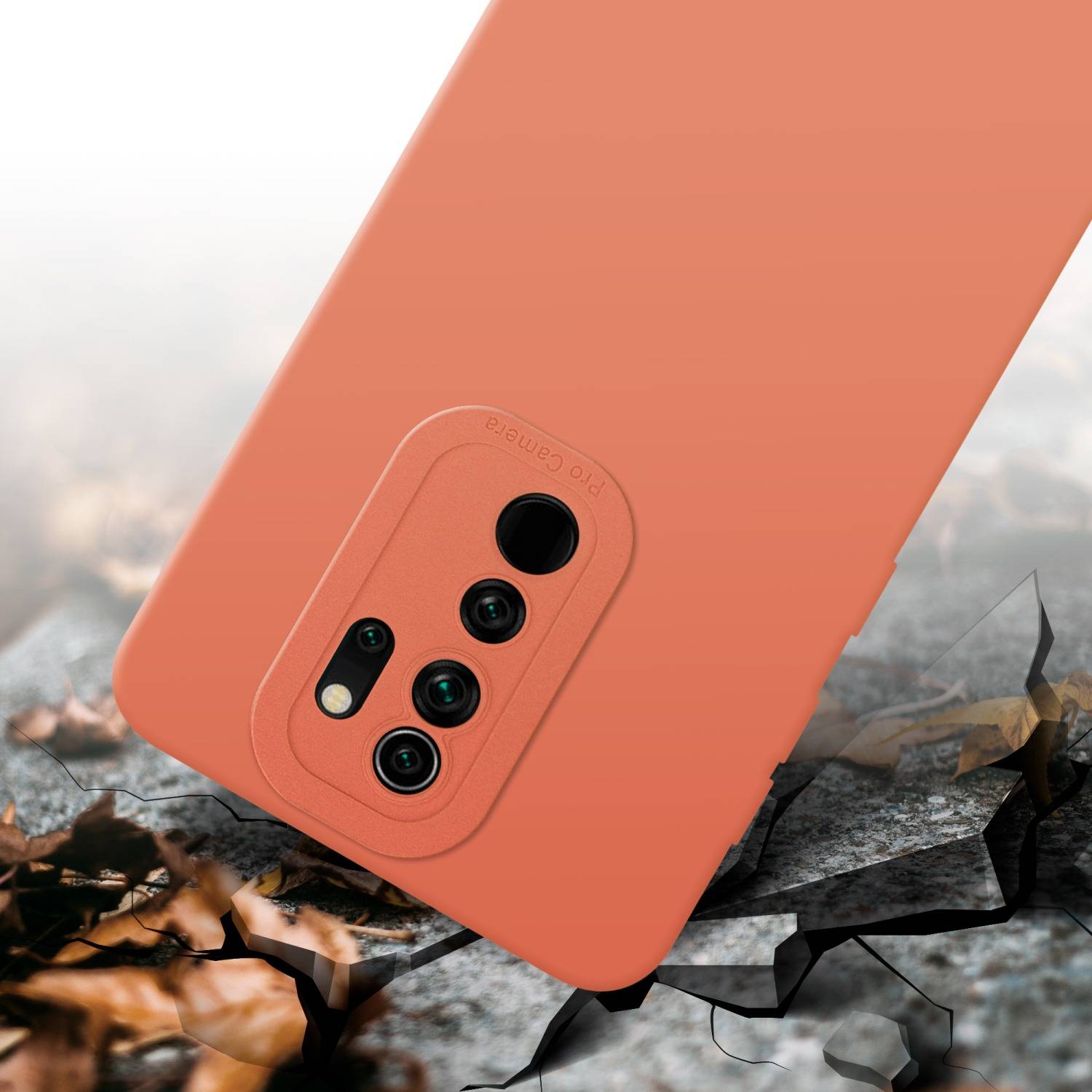 Cadorabo Hülle für Xiaomi RedMi NOTE 8 PRO Schutz Hülle in Orange TPU Silikon Etui Case Handyhülle