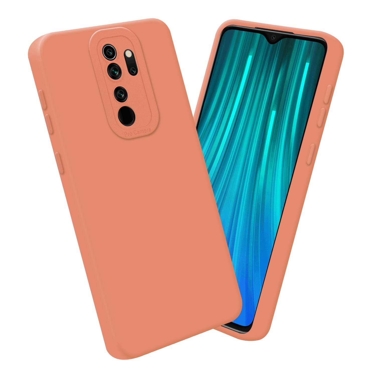 Cadorabo Hülle für Xiaomi RedMi NOTE 8 PRO Schutz Hülle in Orange TPU Silikon Etui Case Handyhülle