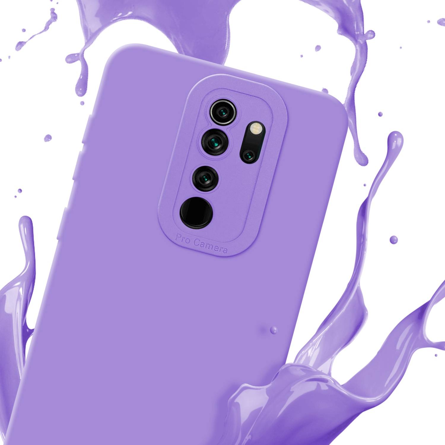 Cadorabo Hülle für Xiaomi RedMi NOTE 8 PRO Schutz Hülle in Lila TPU Silikon Etui Case Handyhülle