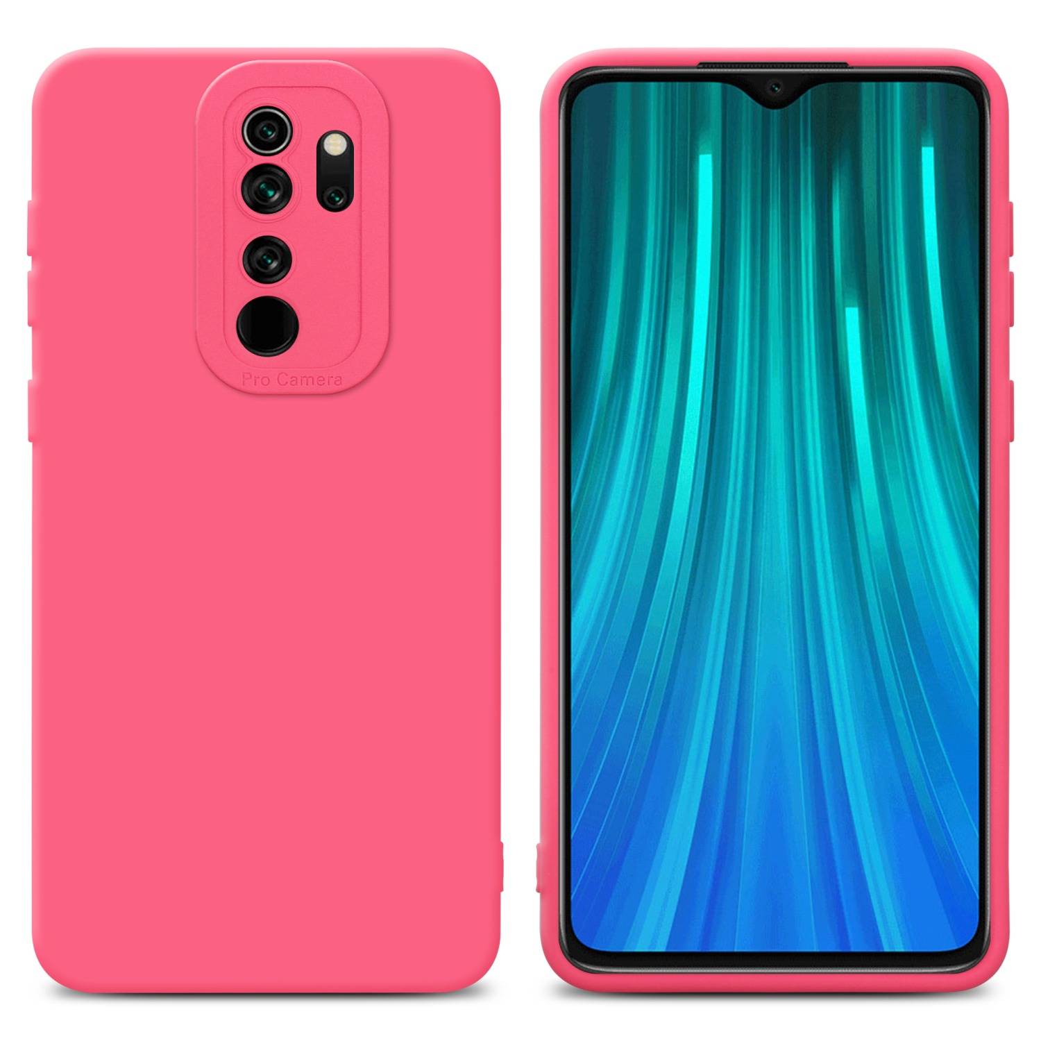 Cadorabo Hülle für Xiaomi RedMi NOTE 8 PRO Schutz Hülle in Rot TPU Silikon Etui Case Handyhülle