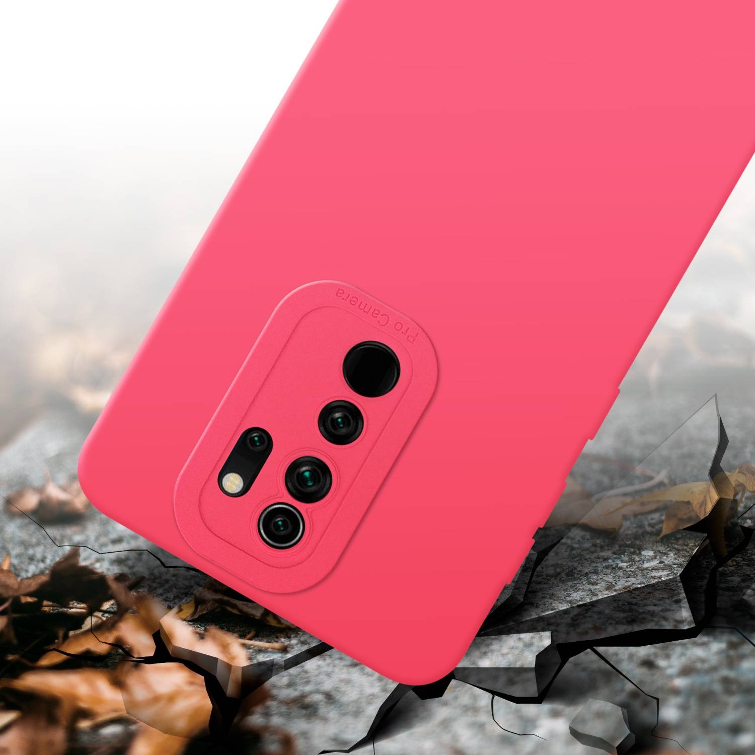Cadorabo Hülle für Xiaomi RedMi NOTE 8 PRO Schutz Hülle in Rot TPU Silikon Etui Case Handyhülle