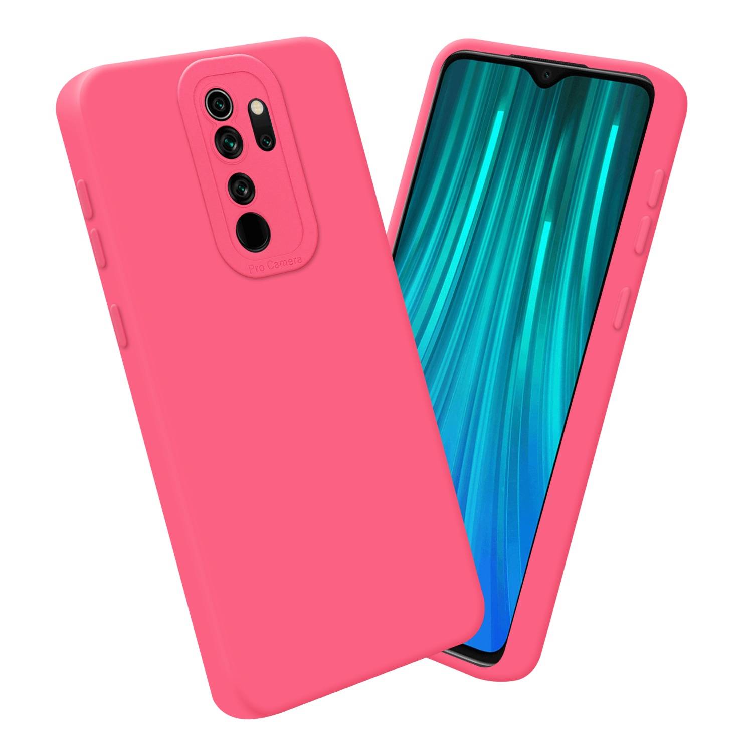 Cadorabo Hülle für Xiaomi RedMi NOTE 8 PRO Schutz Hülle in Rot TPU Silikon Etui Case Handyhülle