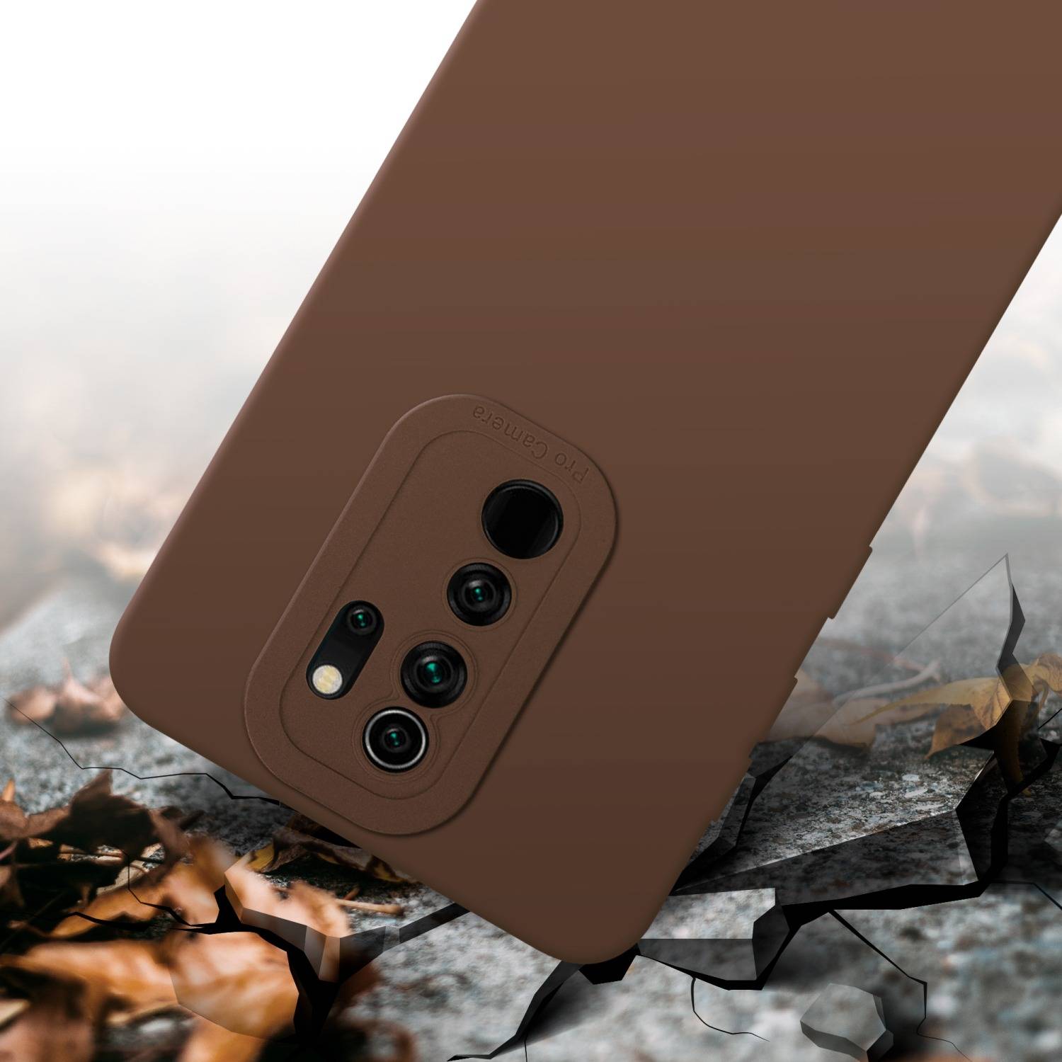 Cadorabo Hülle für Xiaomi RedMi NOTE 8 PRO Schutz Hülle in Braun TPU Silikon Etui Case Handyhülle