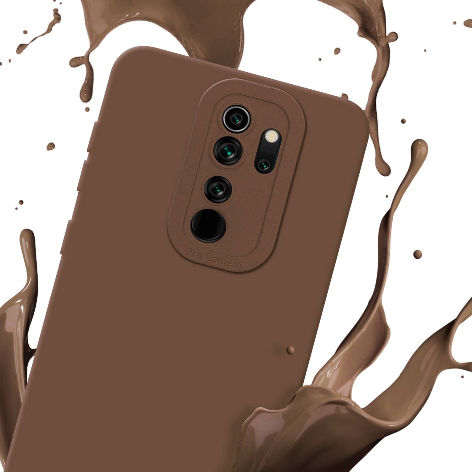 Cadorabo Hülle für Xiaomi RedMi NOTE 8 PRO Schutz Hülle in Braun TPU Silikon Etui Case Handyhülle