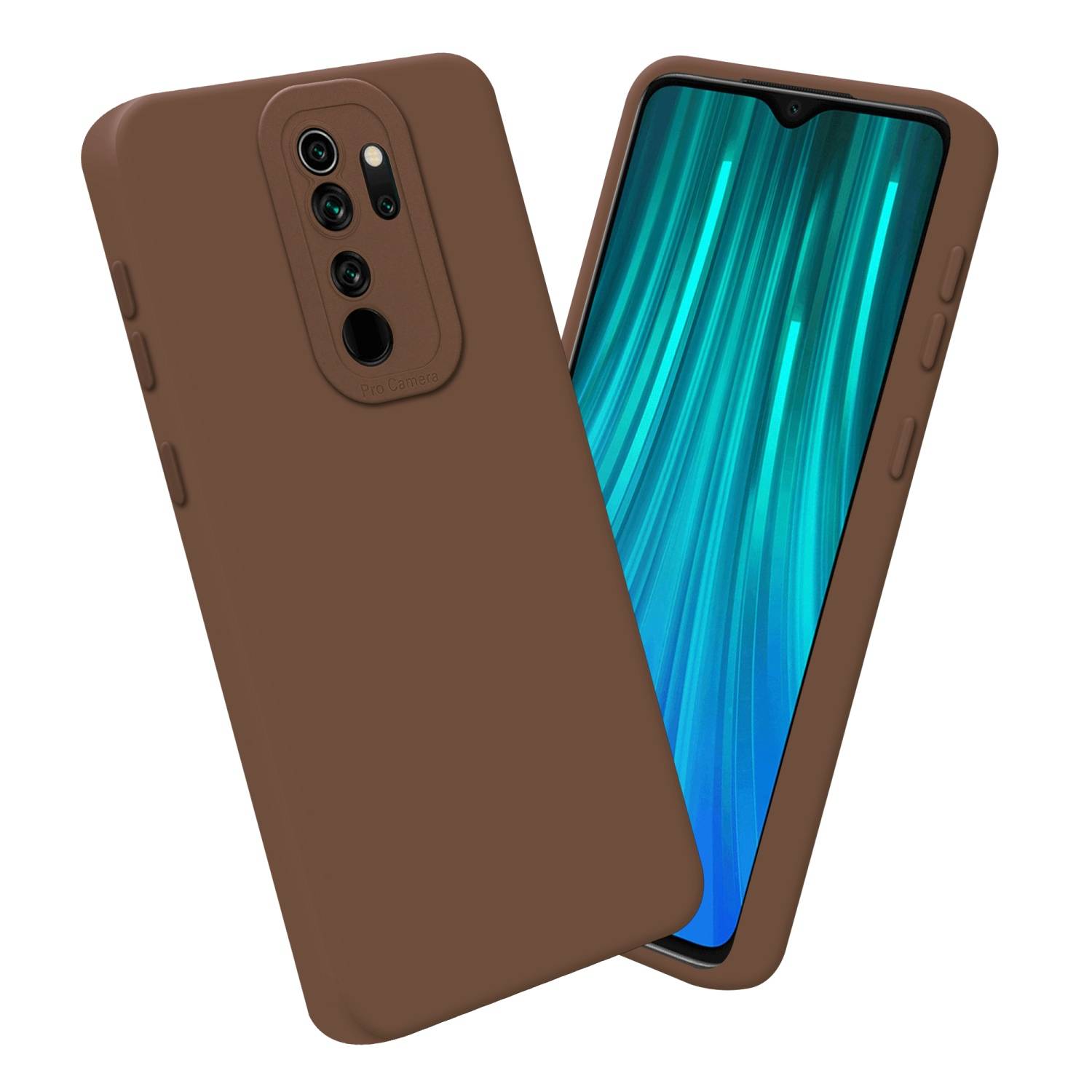 Cadorabo Hülle für Xiaomi RedMi NOTE 8 PRO Schutz Hülle in Braun TPU Silikon Etui Case Handyhülle