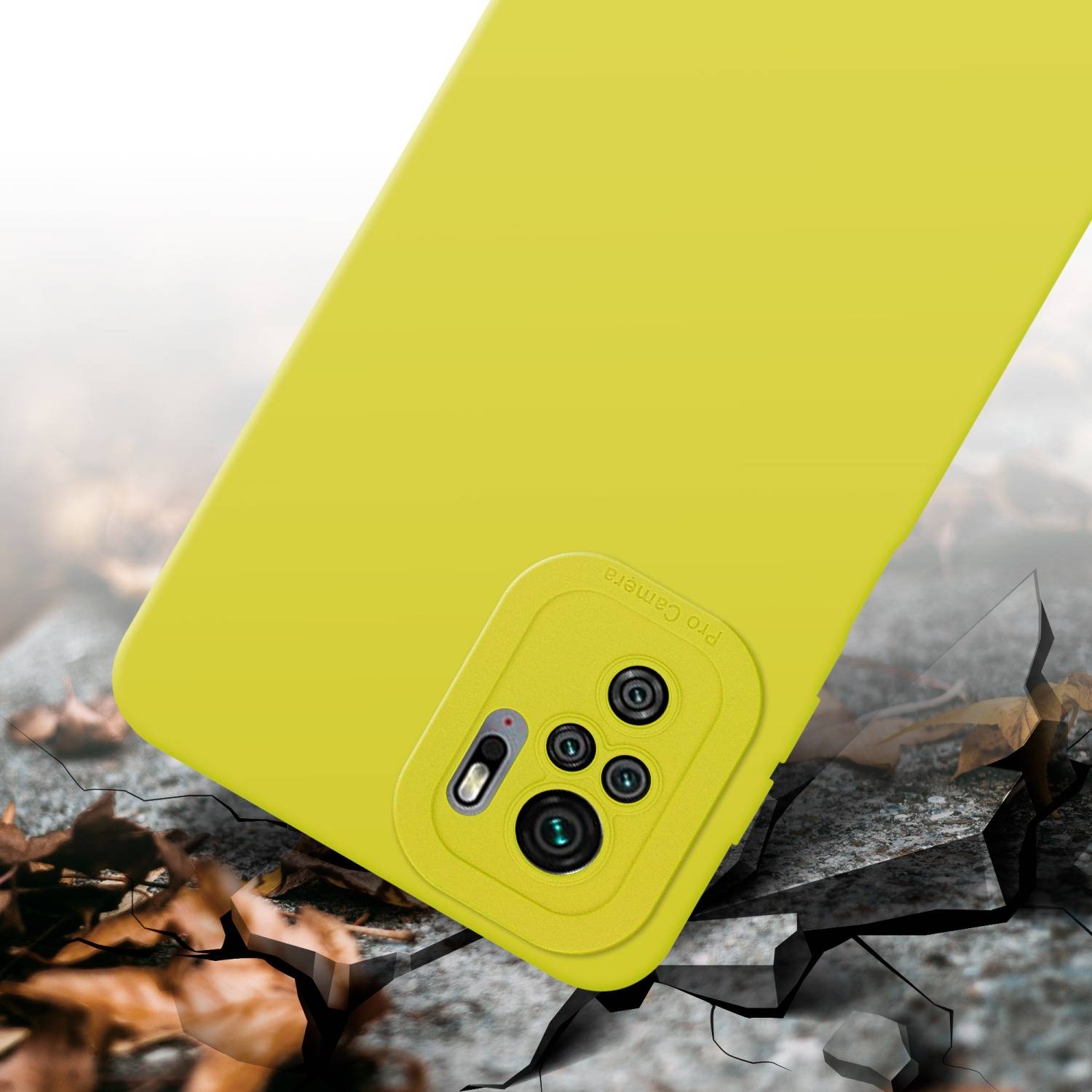 Cadorabo Hülle für Xiaomi RedMi NOTE 10 4G / RedMi NOTE 10S Schutz Hülle in Gelb TPU Silikon Etui Case Handyhülle
