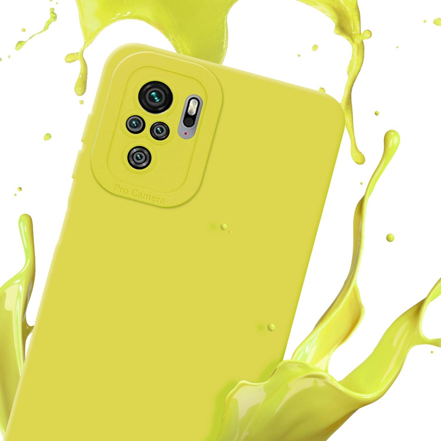 Cadorabo Hülle für Xiaomi RedMi NOTE 10 4G / RedMi NOTE 10S Schutz Hülle in Gelb TPU Silikon Etui Case Handyhülle
