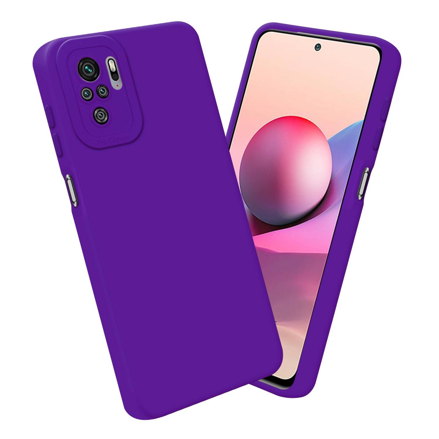 Cadorabo Hülle für Xiaomi RedMi NOTE 10 4G / RedMi NOTE 10S Schutz Hülle in Lila TPU Silikon Etui Case Handyhülle