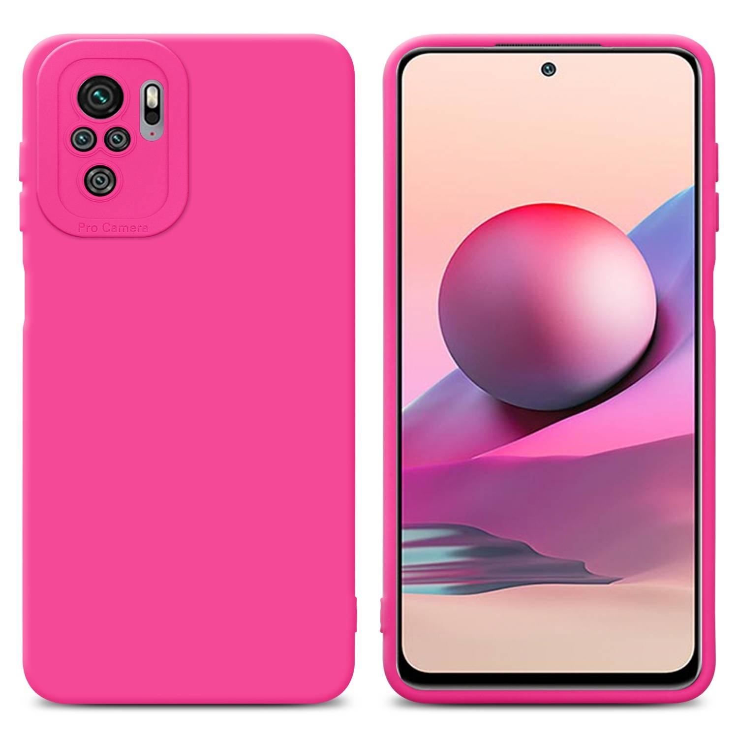 Cadorabo Hülle für Xiaomi RedMi NOTE 10 4G / RedMi NOTE 10S Schutz Hülle in Pink TPU Silikon Etui Case Handyhülle