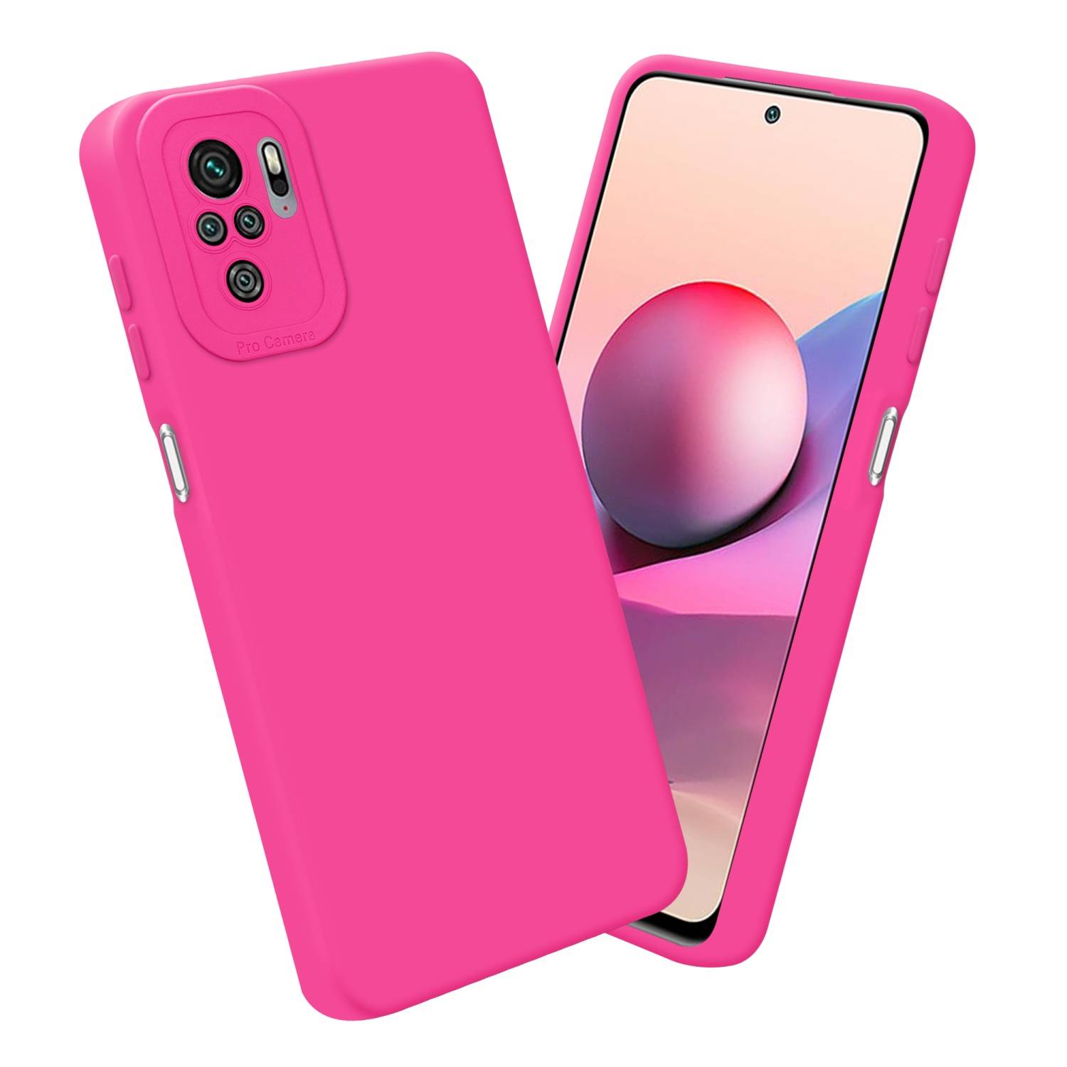 Cadorabo Hülle für Xiaomi RedMi NOTE 10 4G / RedMi NOTE 10S Schutz Hülle in Pink TPU Silikon Etui Case Handyhülle