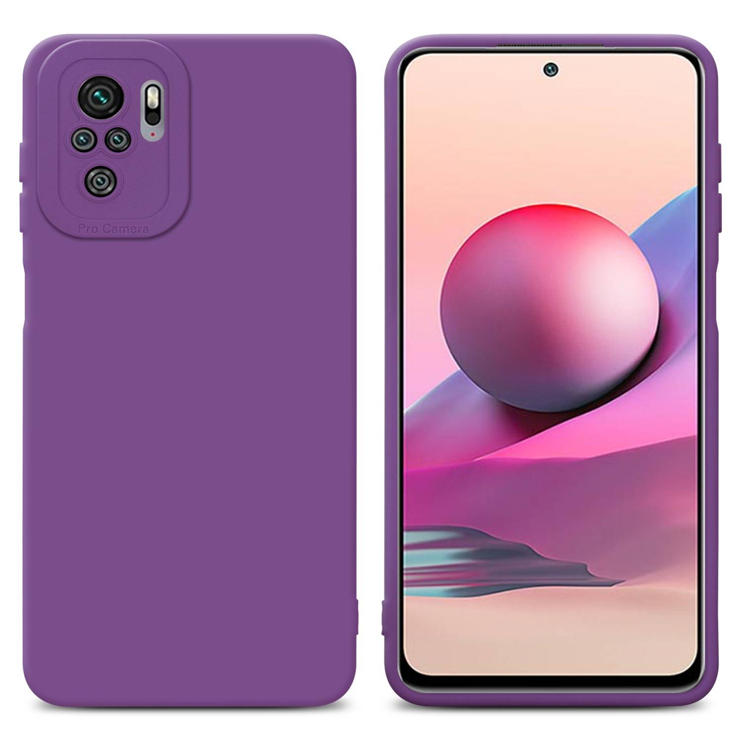 Cadorabo Hülle für Xiaomi RedMi NOTE 10 4G / RedMi NOTE 10S Schutz Hülle in Lila TPU Silikon Etui Case Handyhülle