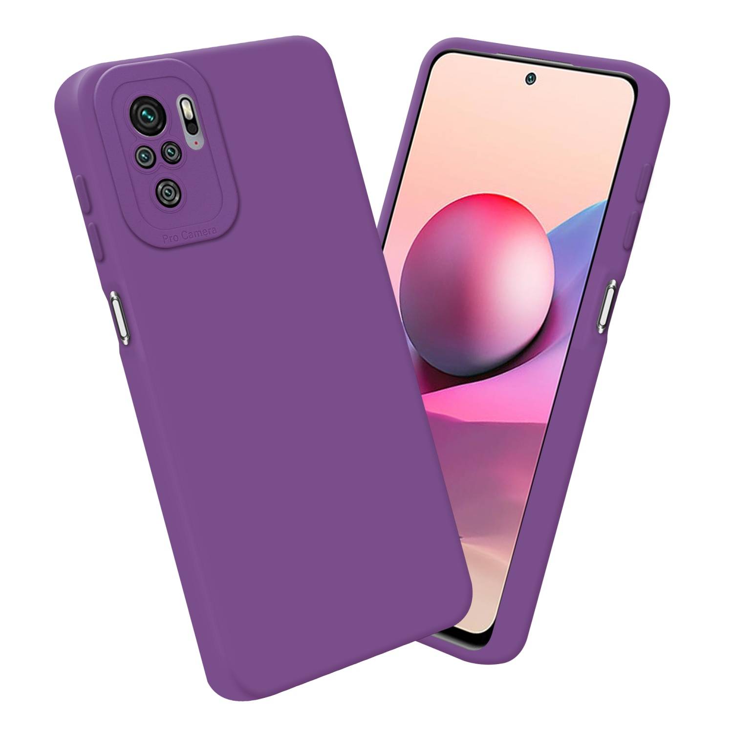 Cadorabo Hülle für Xiaomi RedMi NOTE 10 4G / RedMi NOTE 10S Schutz Hülle in Lila TPU Silikon Etui Case Handyhülle