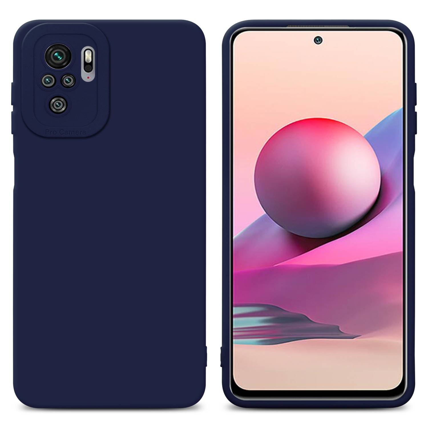 Cadorabo Hülle für Xiaomi RedMi NOTE 10 4G / RedMi NOTE 10S Schutz Hülle in Blau TPU Silikon Etui Case Handyhülle