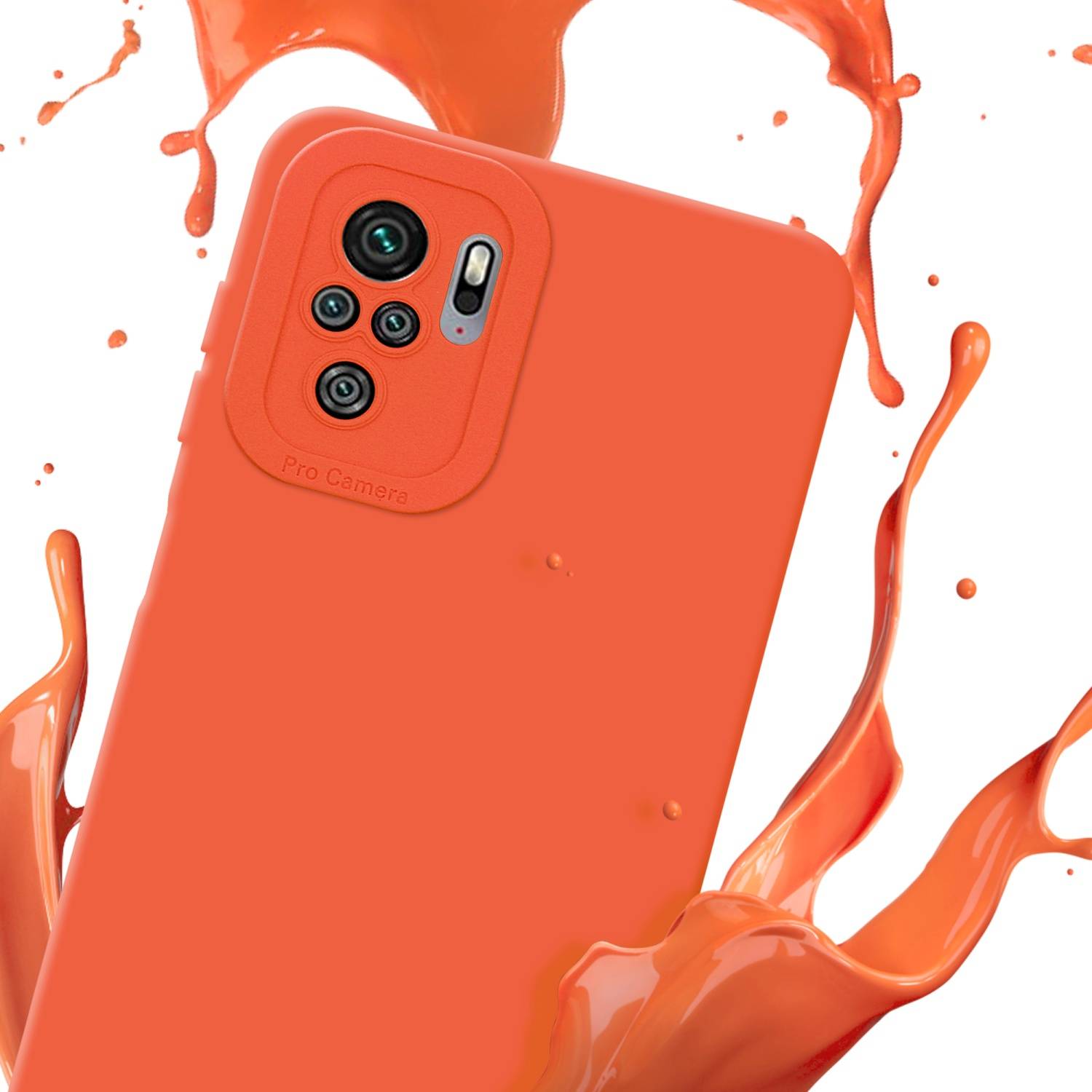 Cadorabo Hülle für Xiaomi RedMi NOTE 10 4G / RedMi NOTE 10S Schutz Hülle in Orange TPU Silikon Etui Case Handyhülle