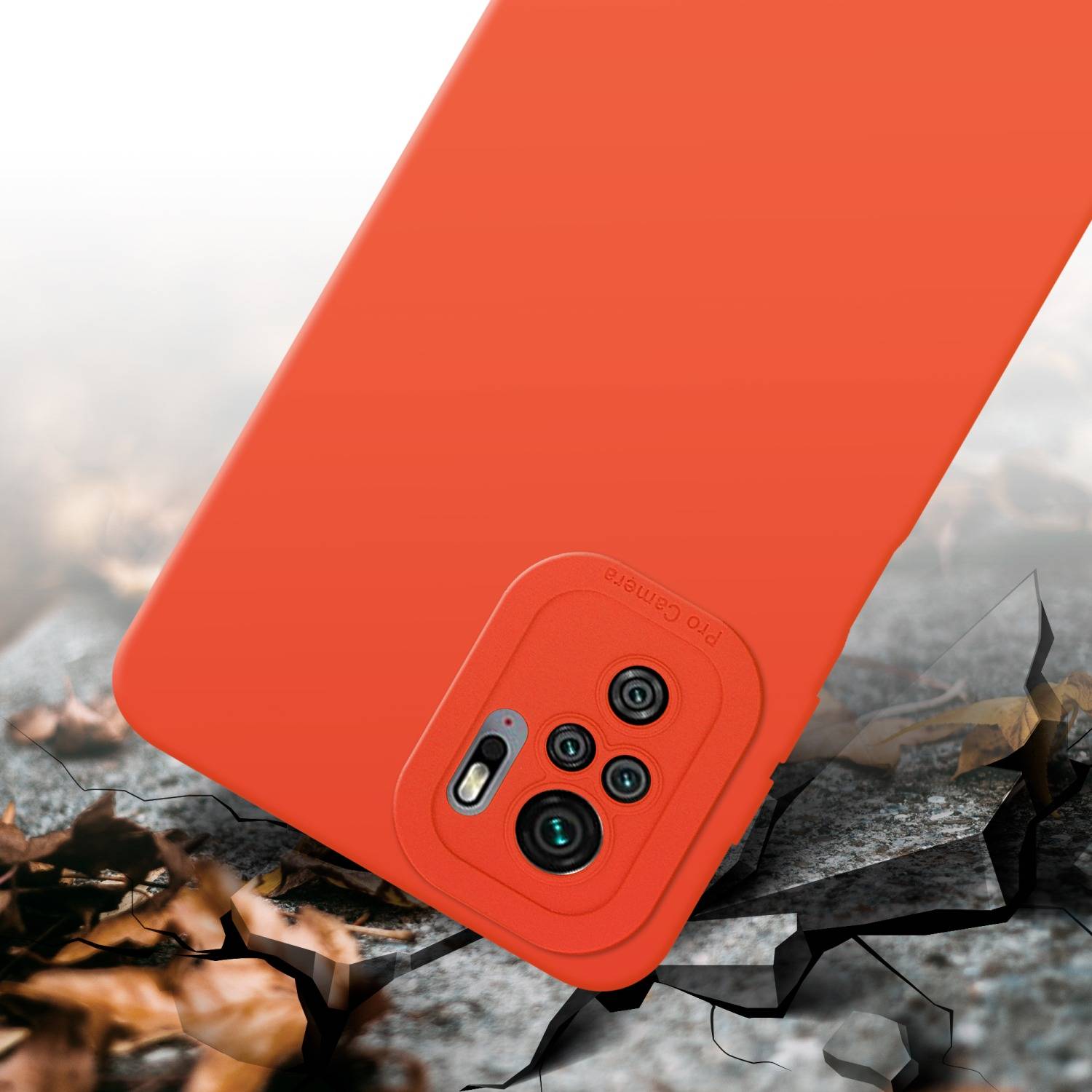 Cadorabo Hülle für Xiaomi RedMi NOTE 10 4G / RedMi NOTE 10S Schutz Hülle in Orange TPU Silikon Etui Case Handyhülle
