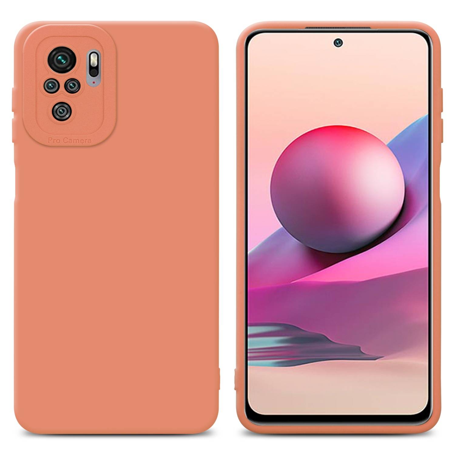 Cadorabo Hülle für Xiaomi RedMi NOTE 10 4G / RedMi NOTE 10S Schutz Hülle in Orange TPU Silikon Etui Case Handyhülle