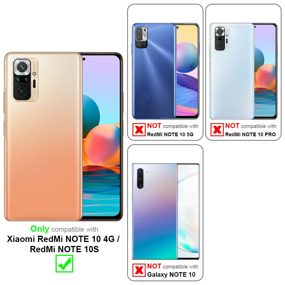 Cadorabo Hülle für Xiaomi RedMi NOTE 10 4G / RedMi NOTE 10S Schutz Hülle in Orange TPU Silikon Etui Case Handyhülle