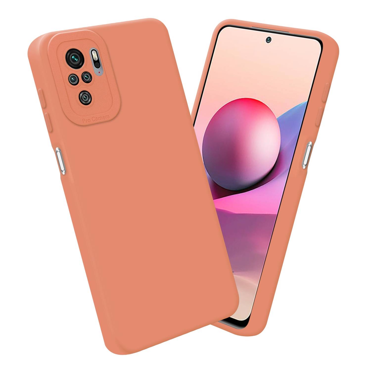 Cadorabo Hülle für Xiaomi RedMi NOTE 10 4G / RedMi NOTE 10S Schutz Hülle in Orange TPU Silikon Etui Case Handyhülle