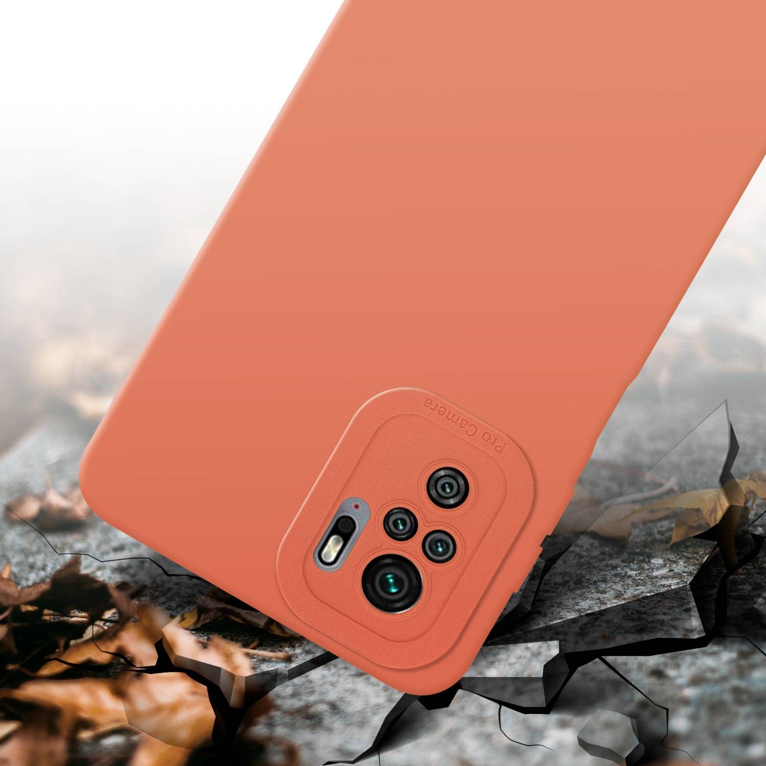 Cadorabo Hülle für Xiaomi RedMi NOTE 10 4G / RedMi NOTE 10S Schutz Hülle in Orange TPU Silikon Etui Case Handyhülle