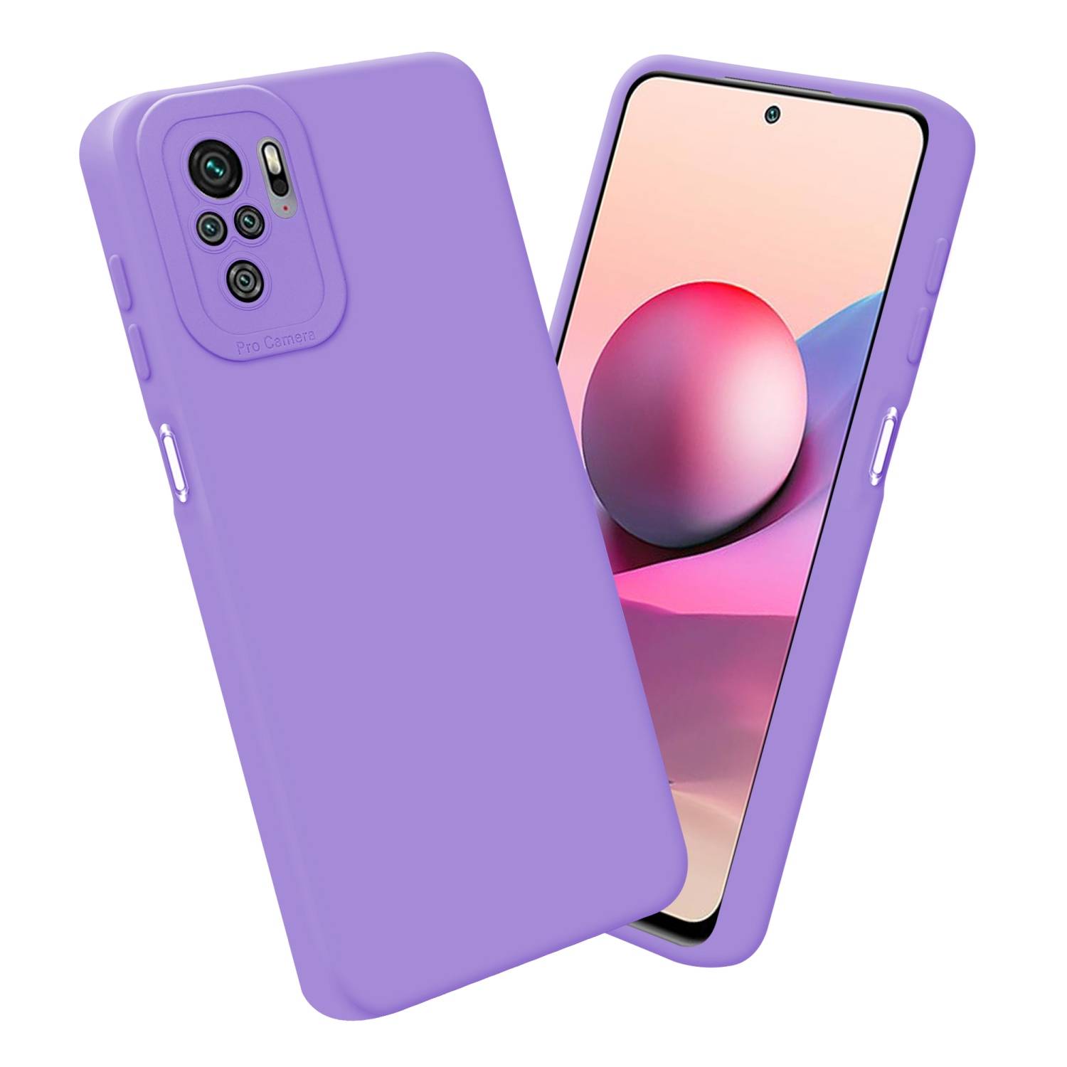 Cadorabo Hülle für Xiaomi RedMi NOTE 10 4G / RedMi NOTE 10S Schutz Hülle in Lila TPU Silikon Etui Case Handyhülle