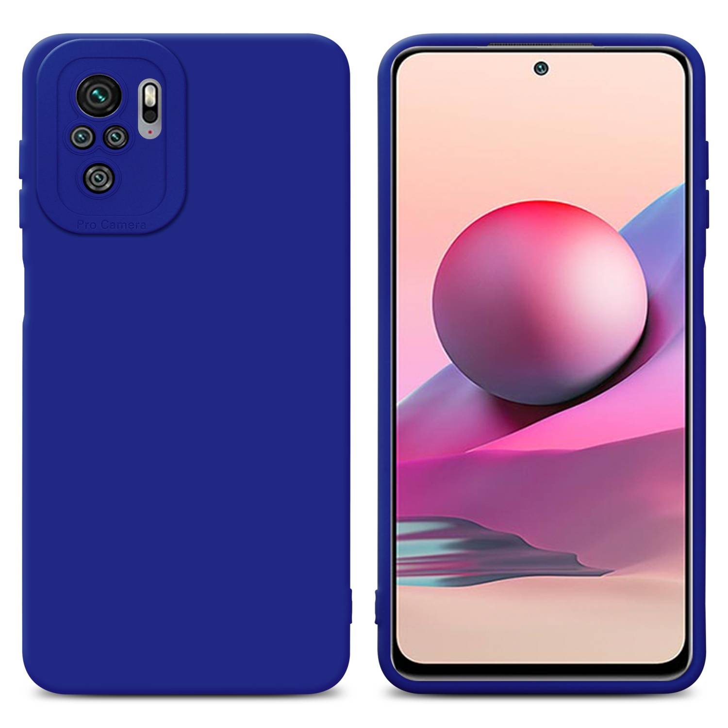 Cadorabo Hülle für Xiaomi RedMi NOTE 10 4G / RedMi NOTE 10S Schutz Hülle in Blau TPU Silikon Etui Case Handyhülle