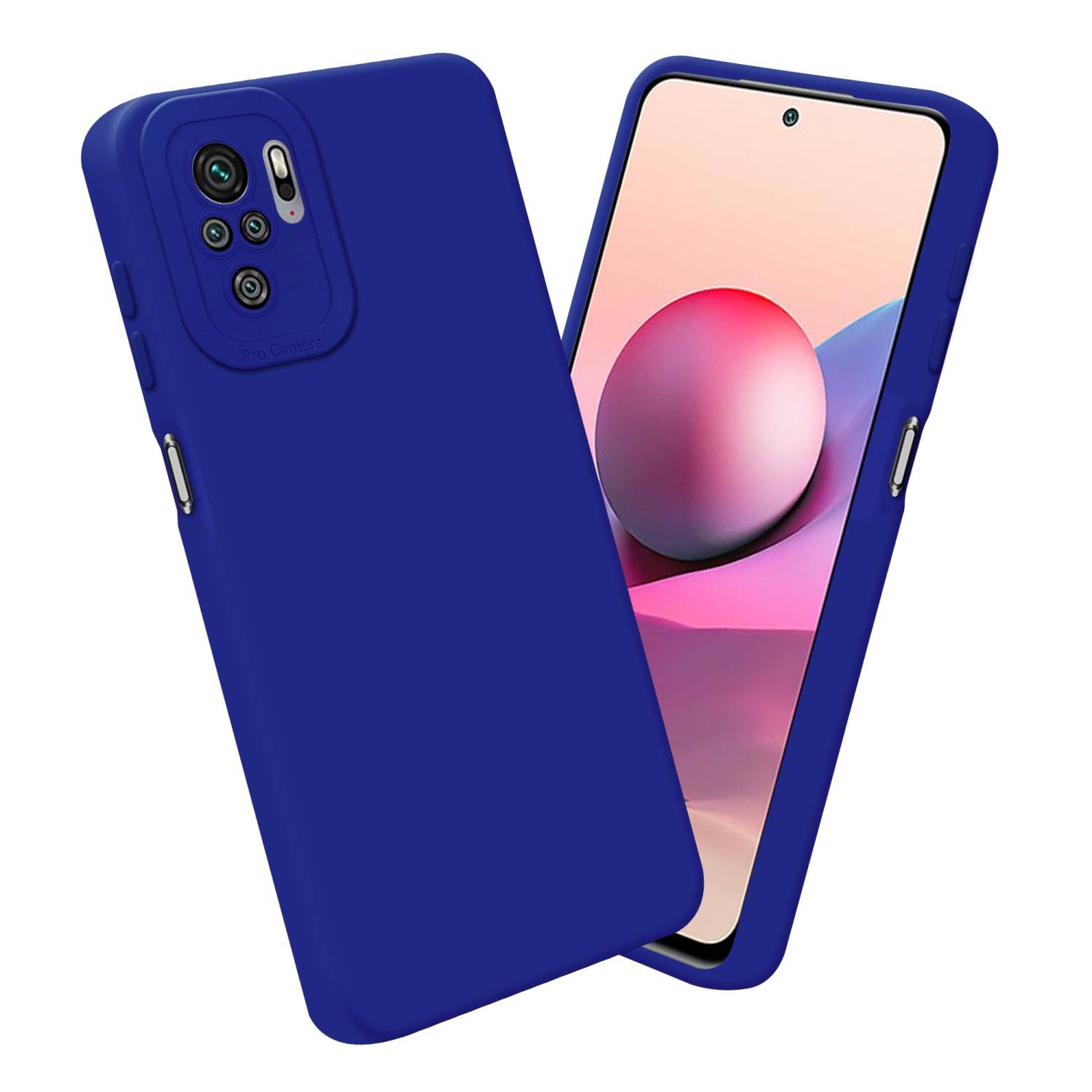 Cadorabo Hülle für Xiaomi RedMi NOTE 10 4G / RedMi NOTE 10S Schutz Hülle in Blau TPU Silikon Etui Case Handyhülle