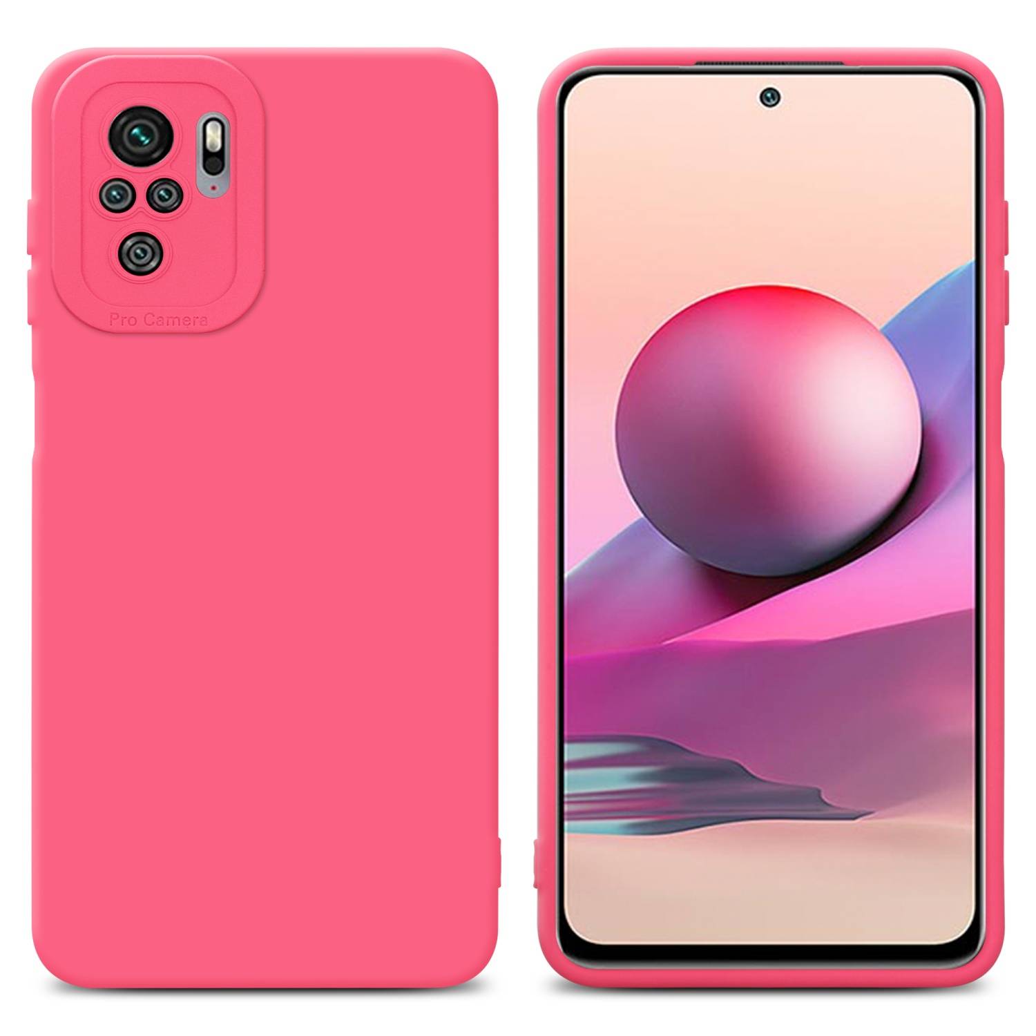 Cadorabo Hülle für Xiaomi RedMi NOTE 10 4G / RedMi NOTE 10S Schutz Hülle in Rot TPU Silikon Etui Case Handyhülle