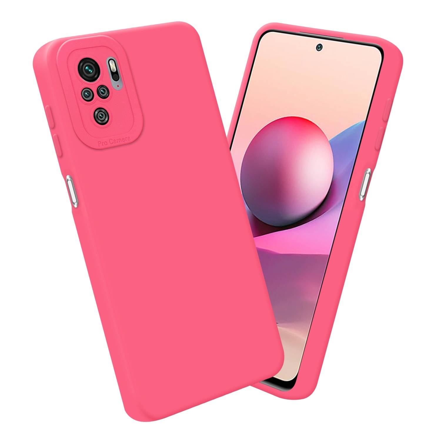Cadorabo Hülle für Xiaomi RedMi NOTE 10 4G / RedMi NOTE 10S Schutz Hülle in Rot TPU Silikon Etui Case Handyhülle
