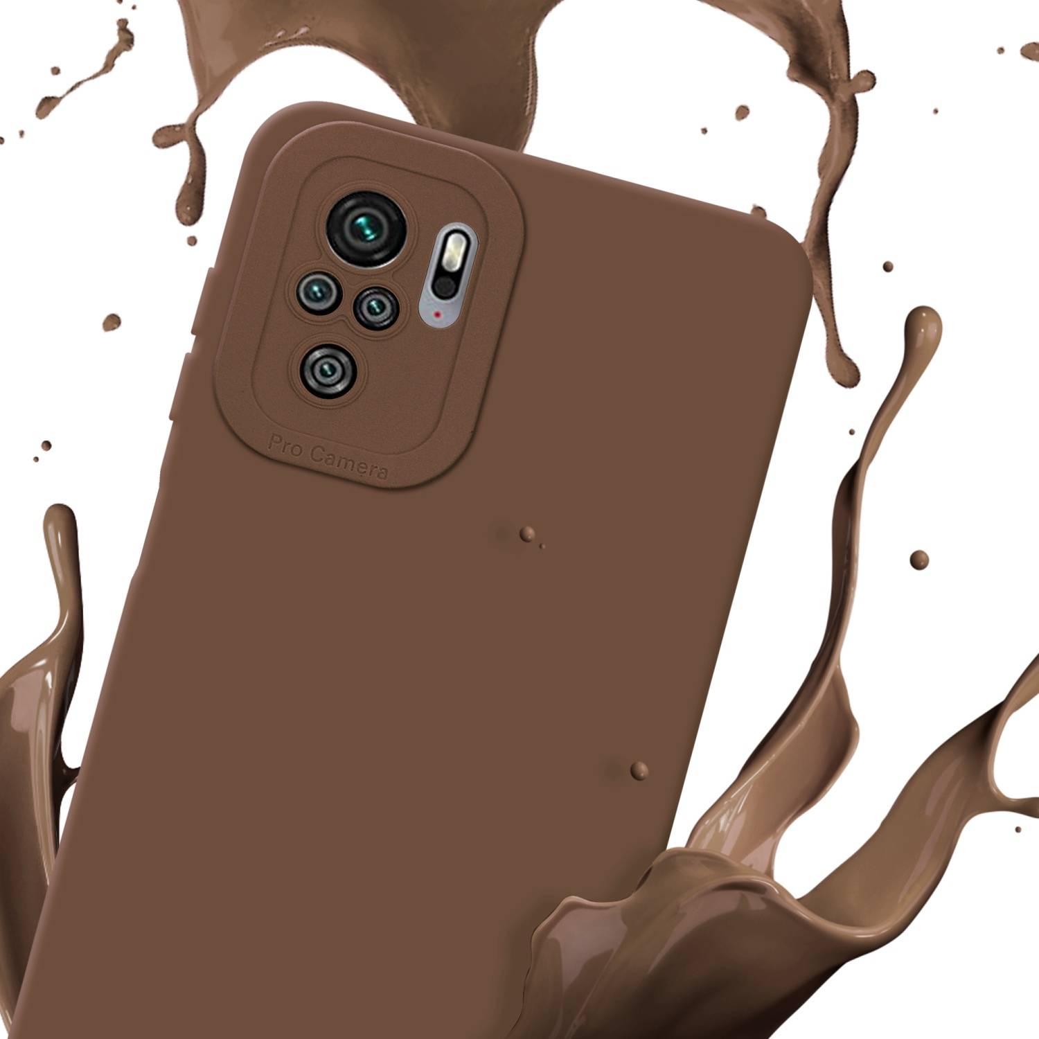 Cadorabo Hülle für Xiaomi RedMi NOTE 10 4G / RedMi NOTE 10S Schutz Hülle in Braun TPU Silikon Etui Case Handyhülle