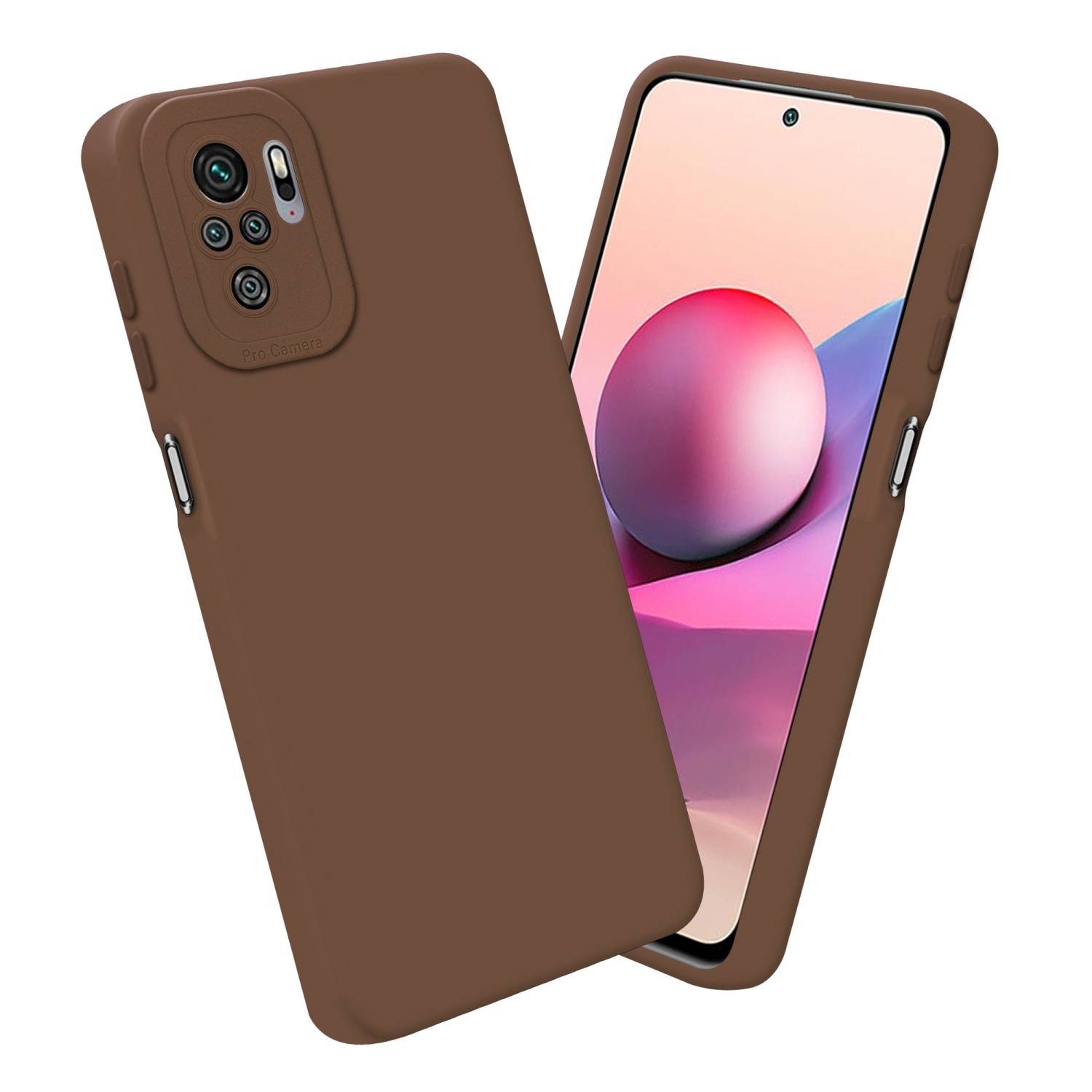 Cadorabo Hülle für Xiaomi RedMi NOTE 10 4G / RedMi NOTE 10S Schutz Hülle in Braun TPU Silikon Etui Case Handyhülle